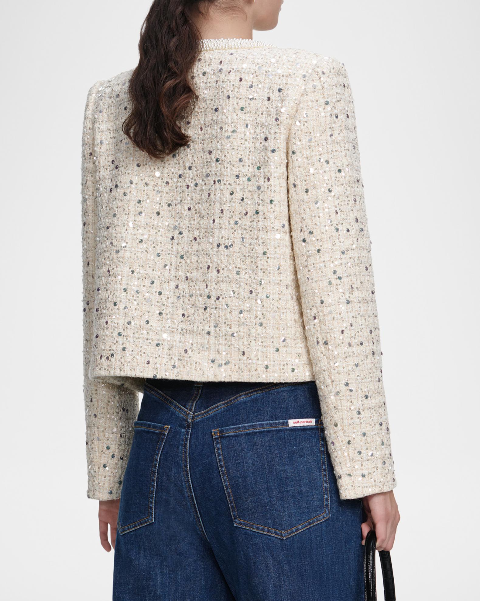 Self-Portrait Embellished Boucle Jacket | Neiman Marcus