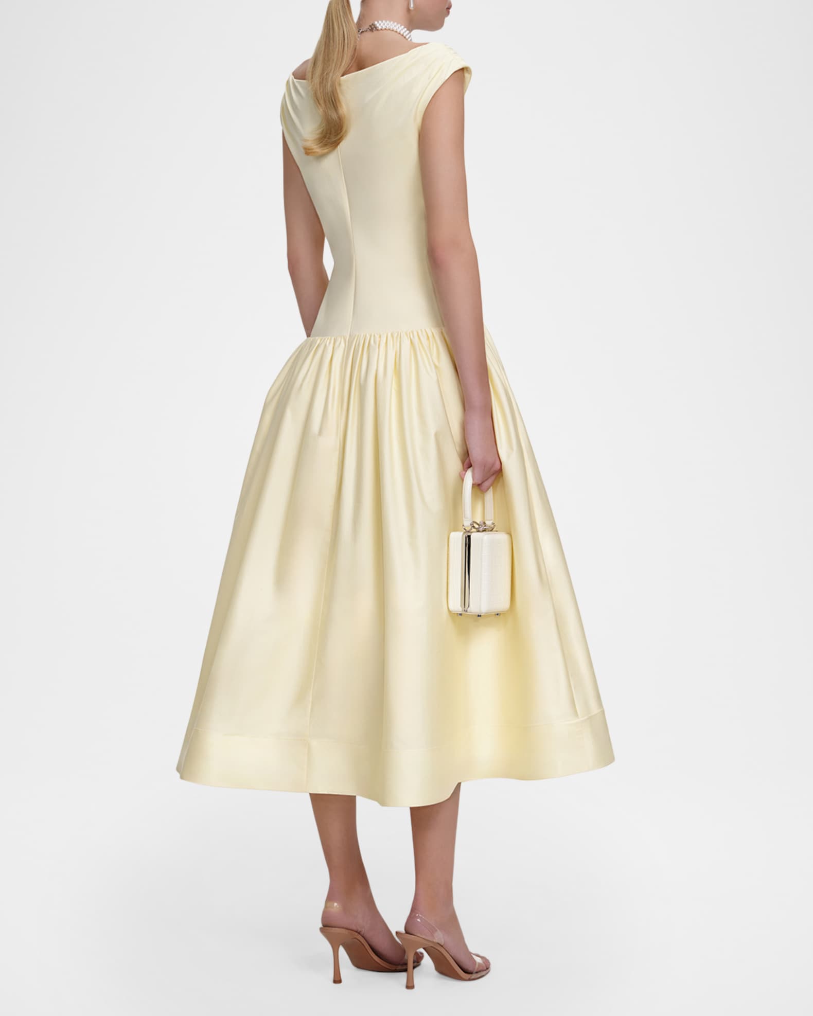self portrait cotton midi dress Self Portrait Yellow Cotton Broderie Midi Dress