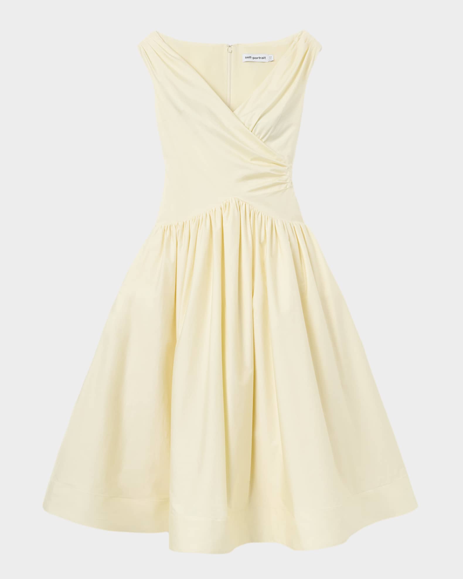 white christmas dresses White Cotton Lace Trim Midi Dress – self-portrait-US