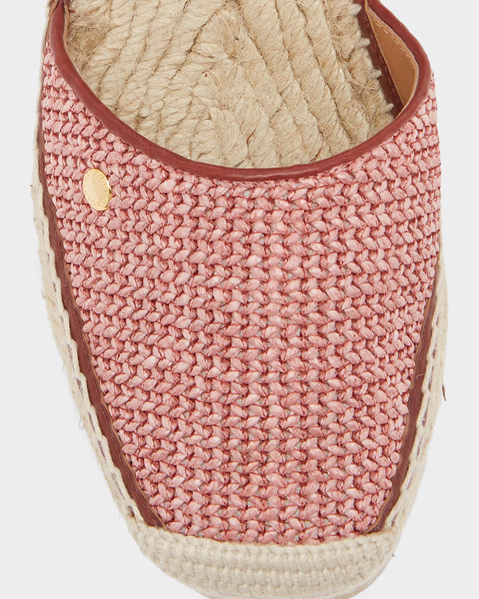 Stella McCartney 80mm Gaia Raffia Ankle-Tie Platform Espadrilles