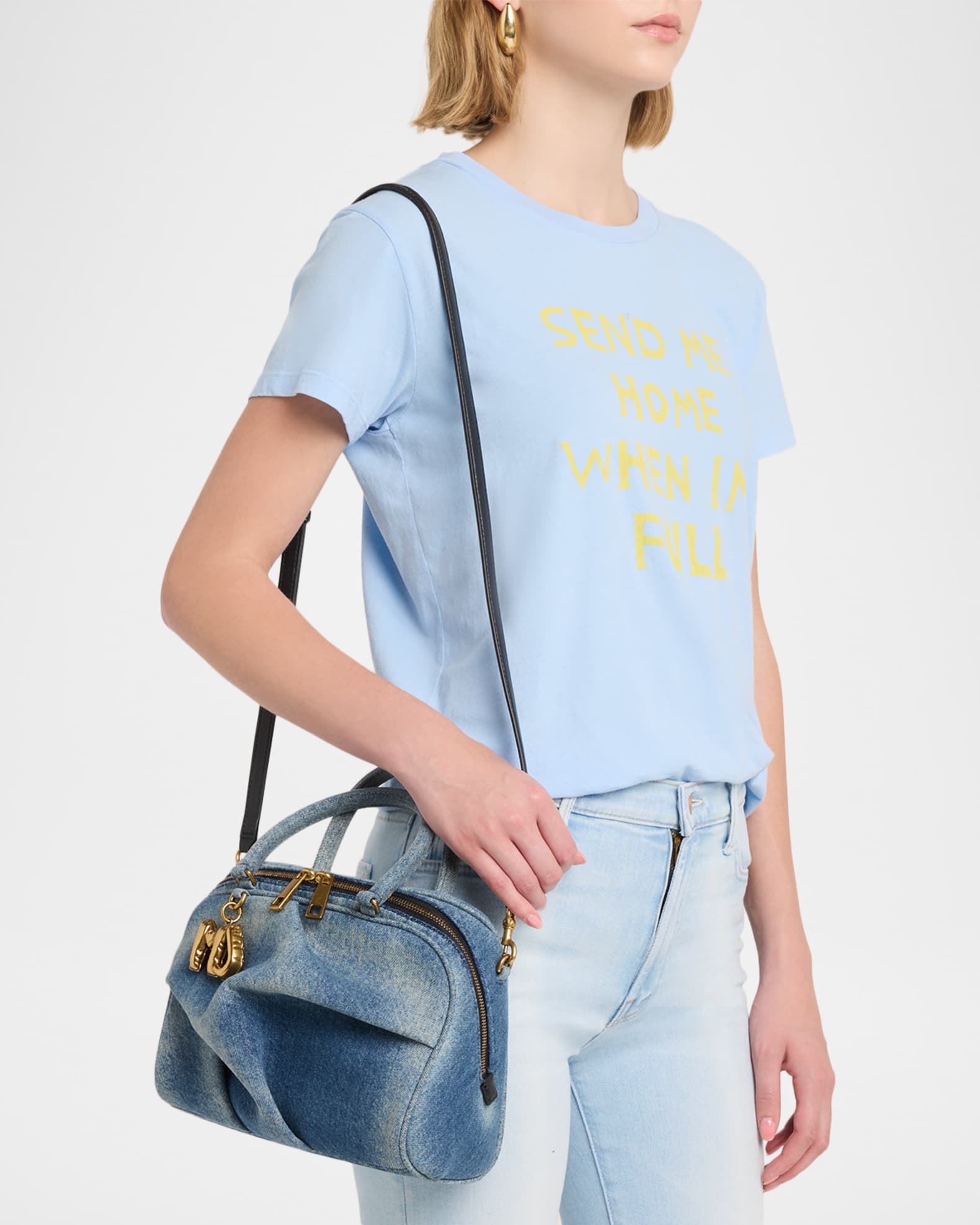 Marc Jacobs The Denim Small Wave Top-Handle Bag | Neiman Marcus