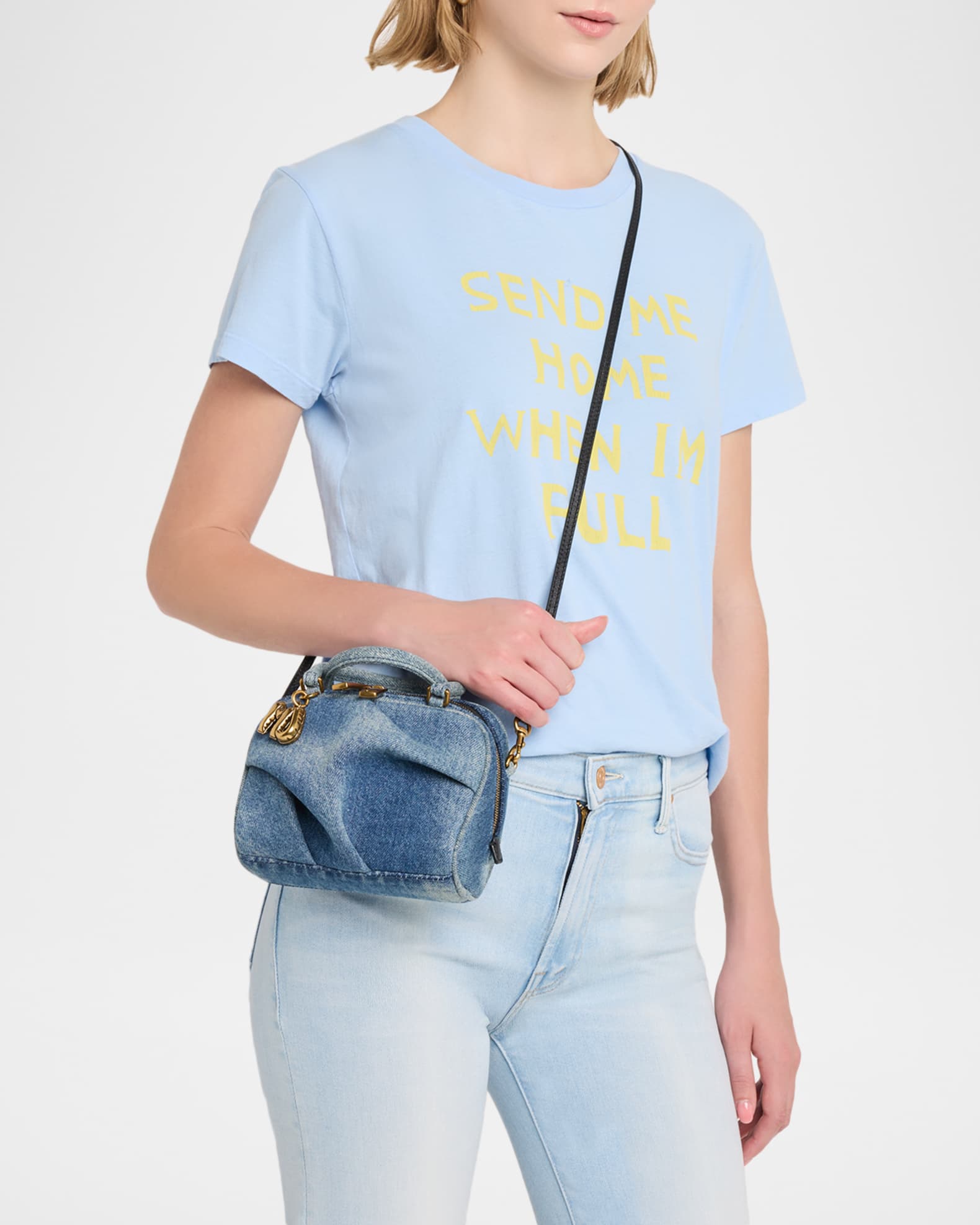 MARC JACOBS THE MINI BAG デニム Marc Jacobs The Denim Mini Wave Top-Handle Bag | Neiman Marcus