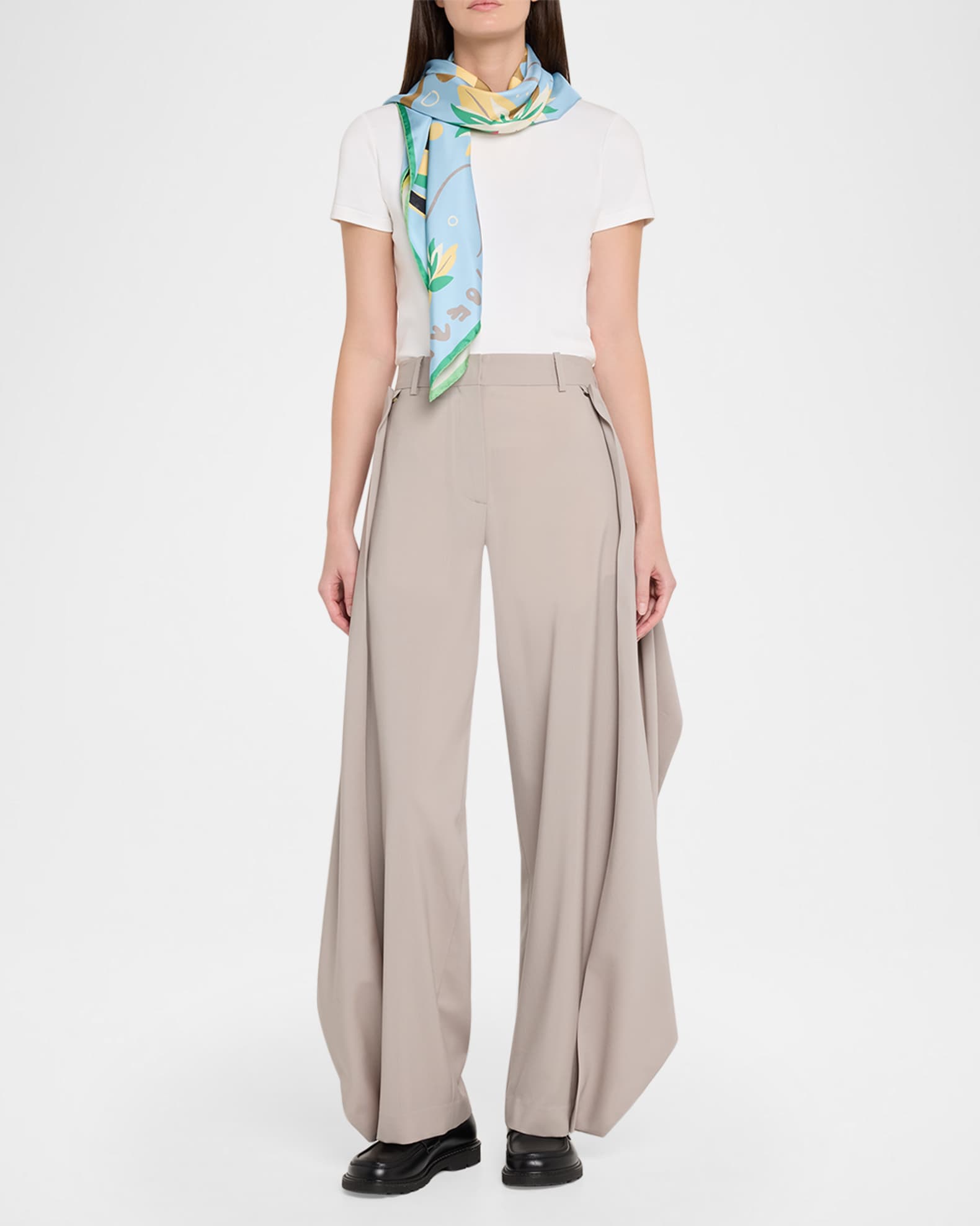 Loewe x Paula's Ibiza Frog-Print Silk Scarf | Neiman Marcus