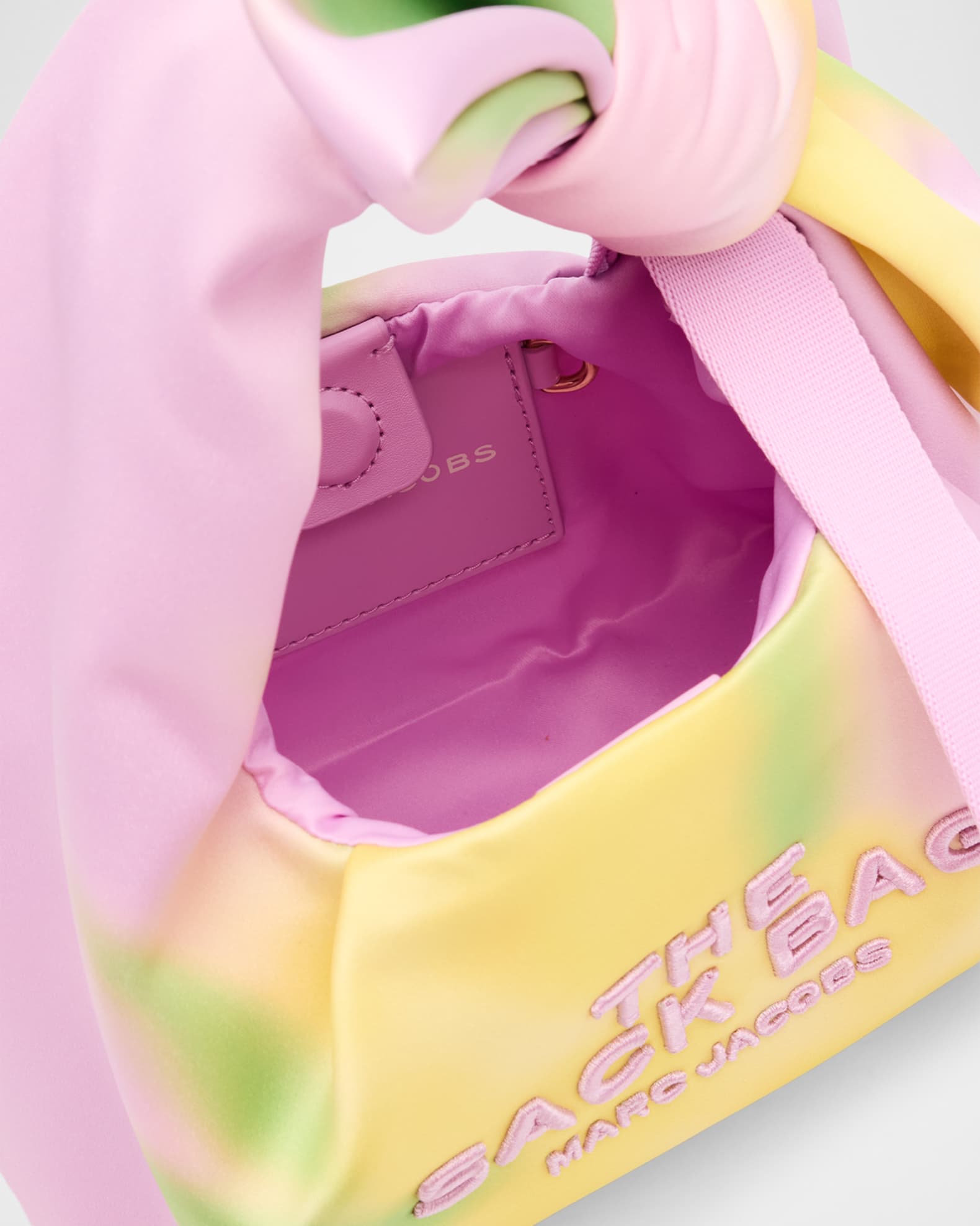 Marc Jacobs The Blurred Floral Satin Mini Bow Sack Bag | Neiman Marcus
