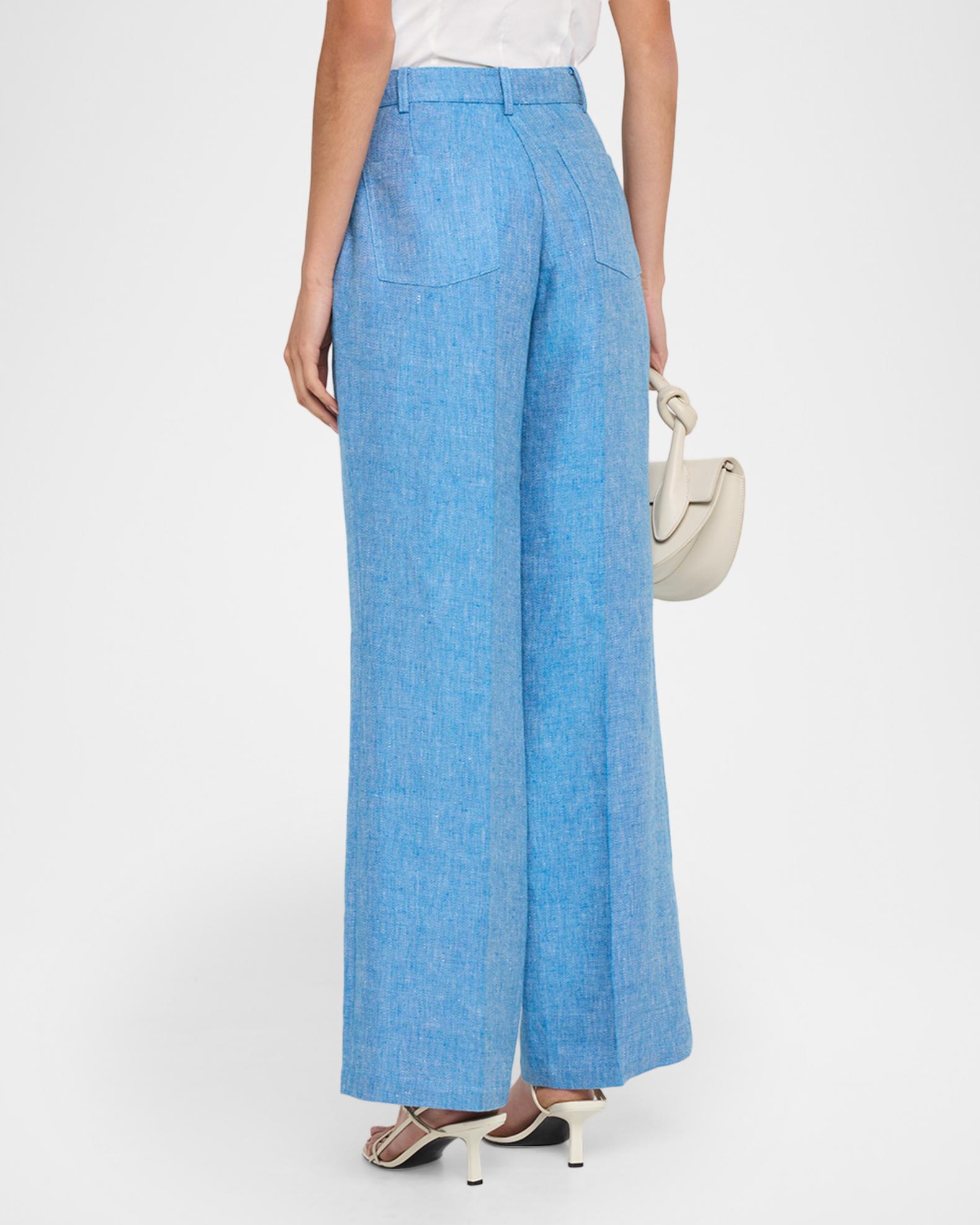 Elie Tahari The Edna Wide-Leg Linen Trousers | Neiman Marcus