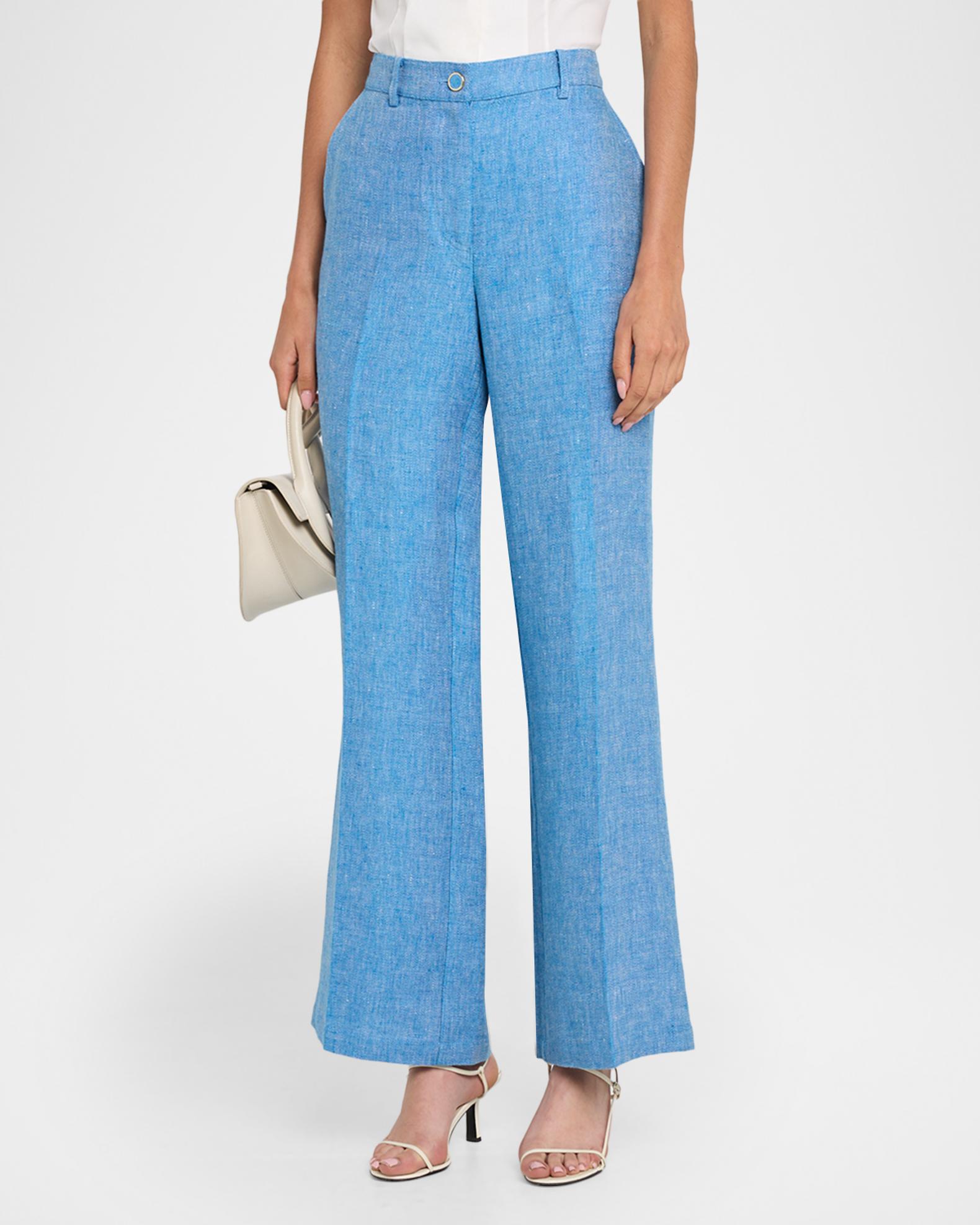 Elie Tahari The Edna Wide-Leg Linen Trousers | Neiman Marcus