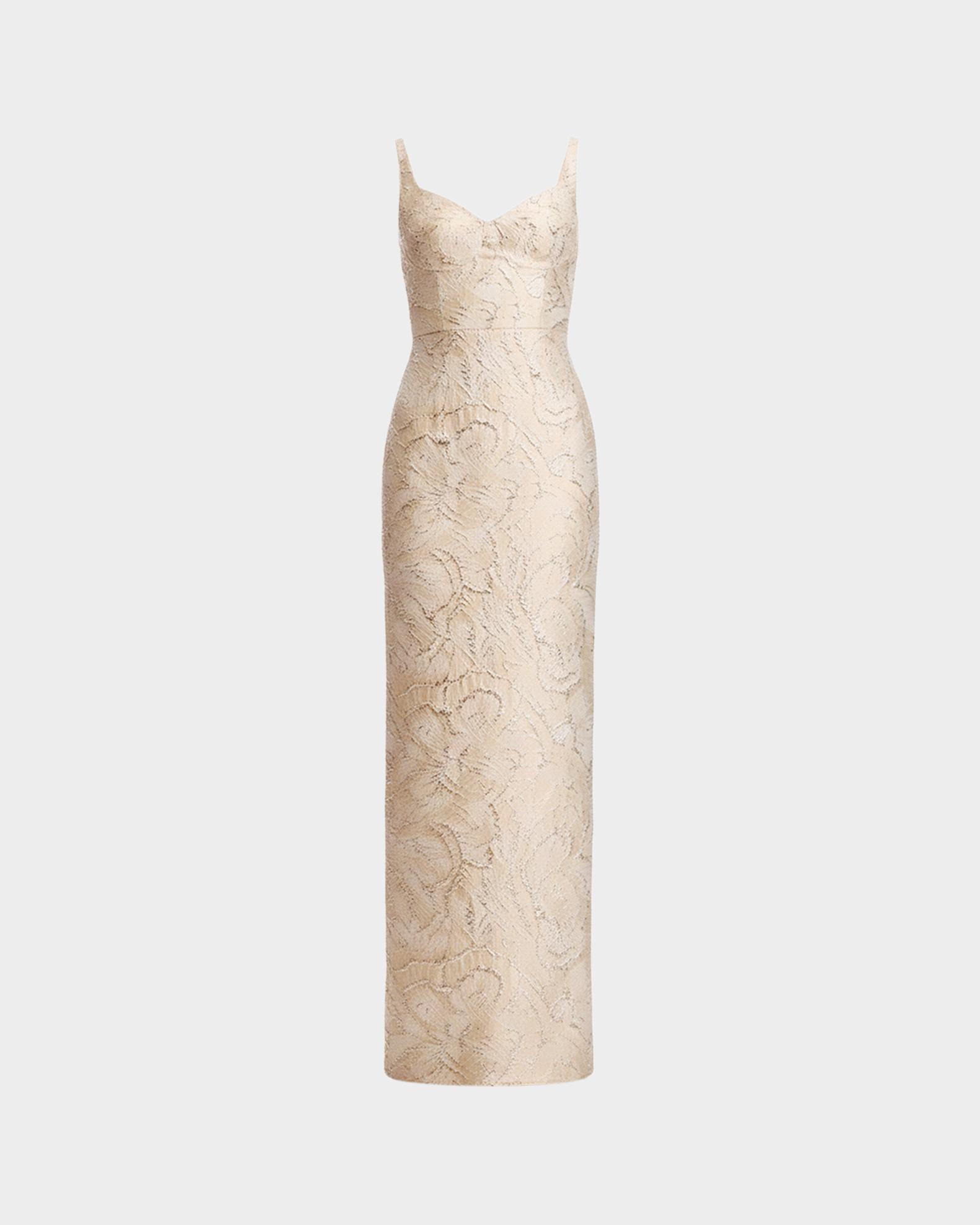Dress the Population Black Label Elijah Metallic Jacquard Sweetheart Column Gown