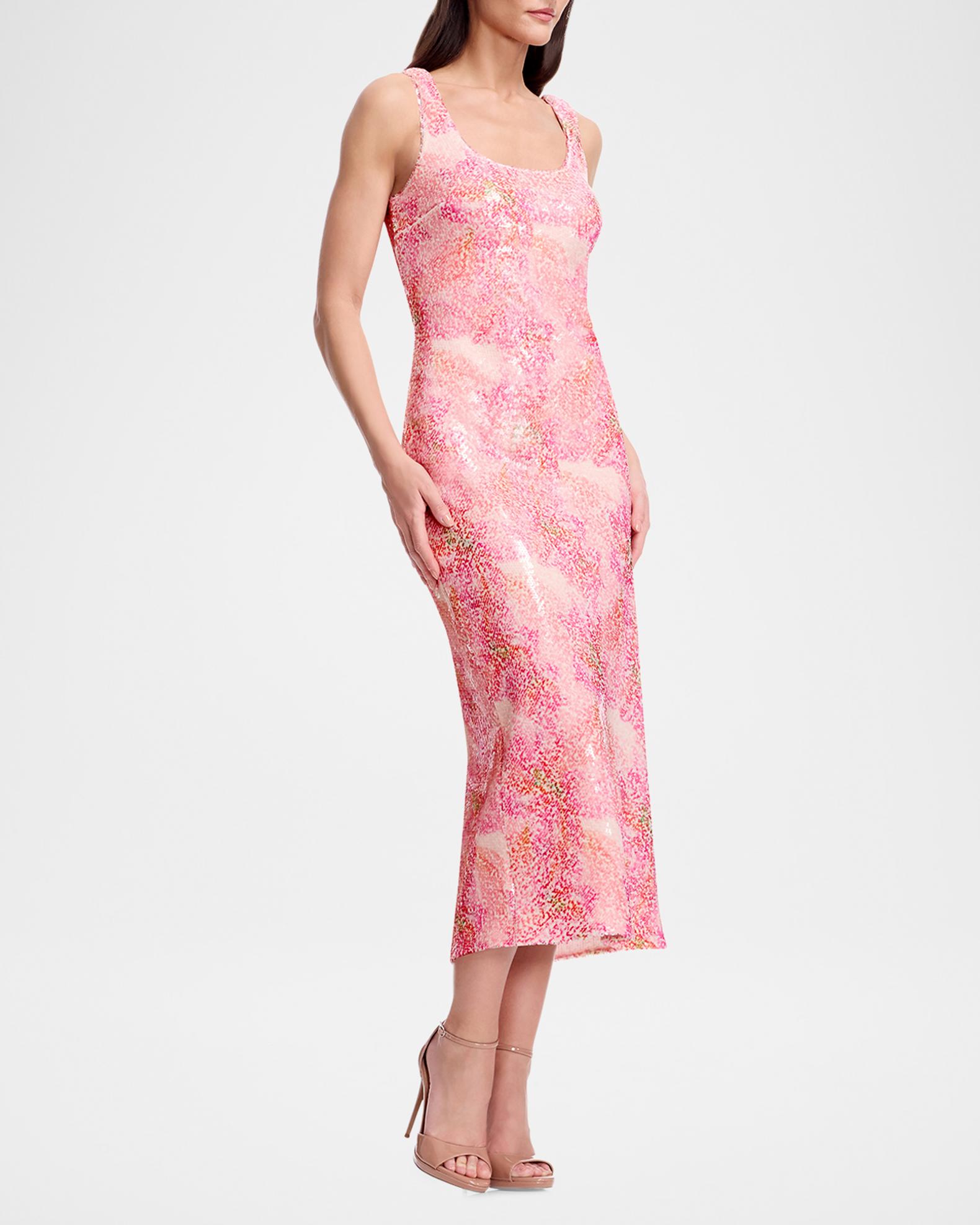Dress the Population Black Label Leo Sleeveless Floral Sequin Midi ...