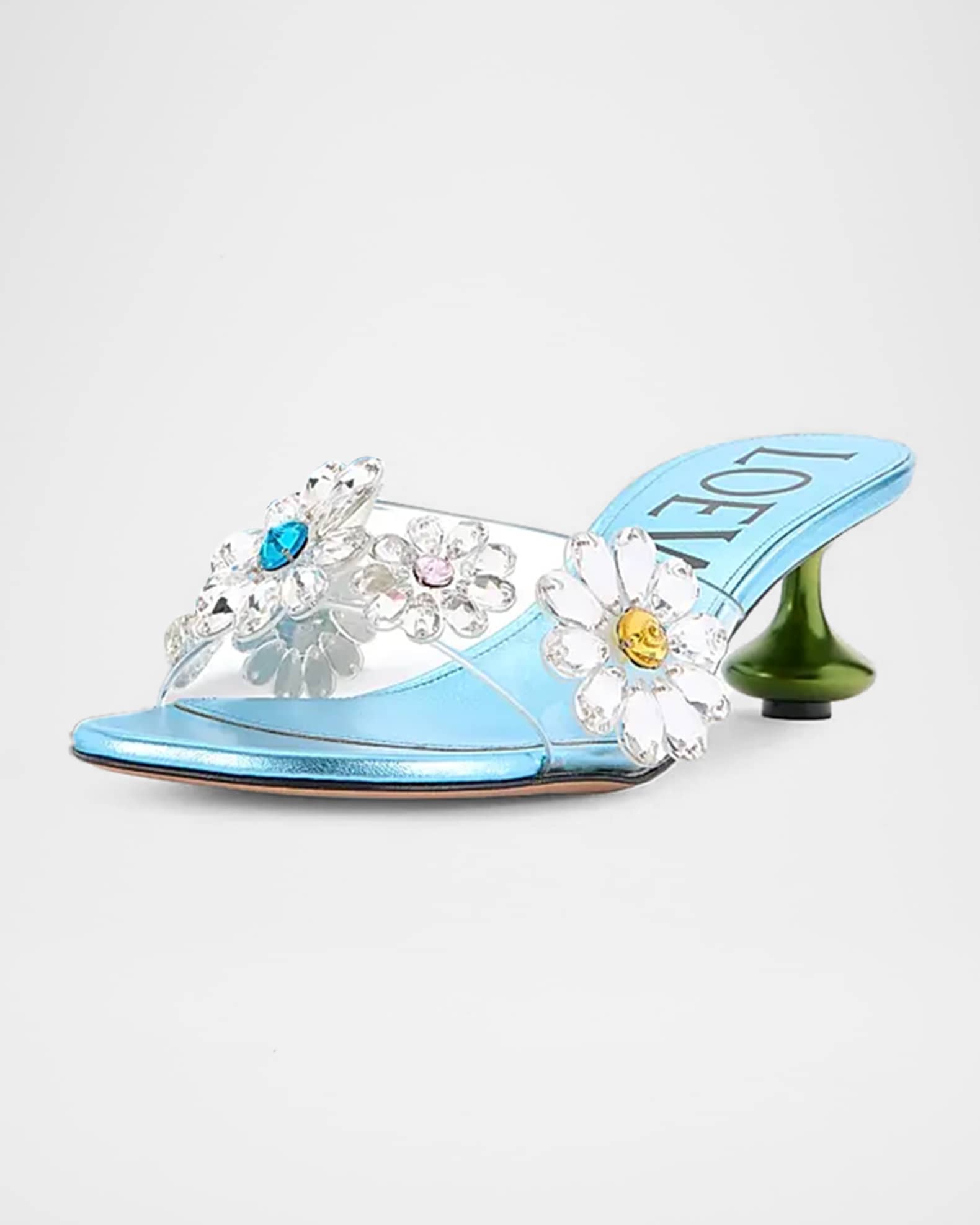 Loewe x Paula's Ibiza 45mm Toy Flower-Embellished Slide Sandals