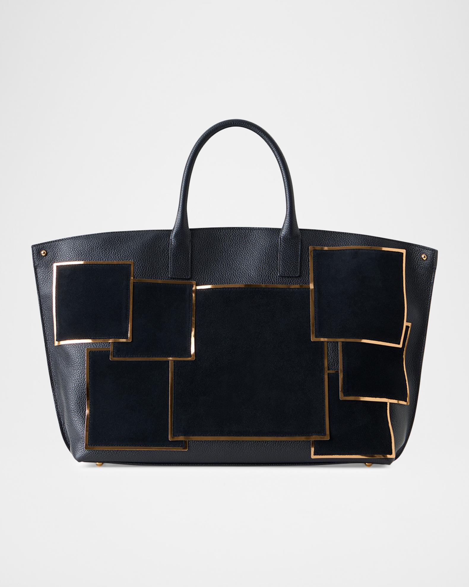 Akris Ai Medium Metallic Patchwork Top-Handle Bag | Neiman Marcus