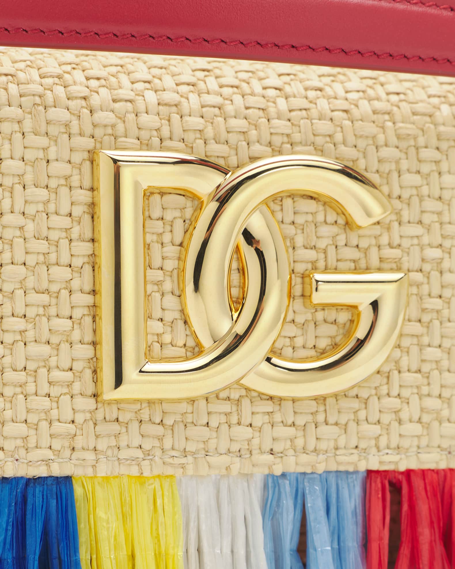 Dolce&Gabbana Fringed Raffia Shoulder Bag | Neiman Marcus