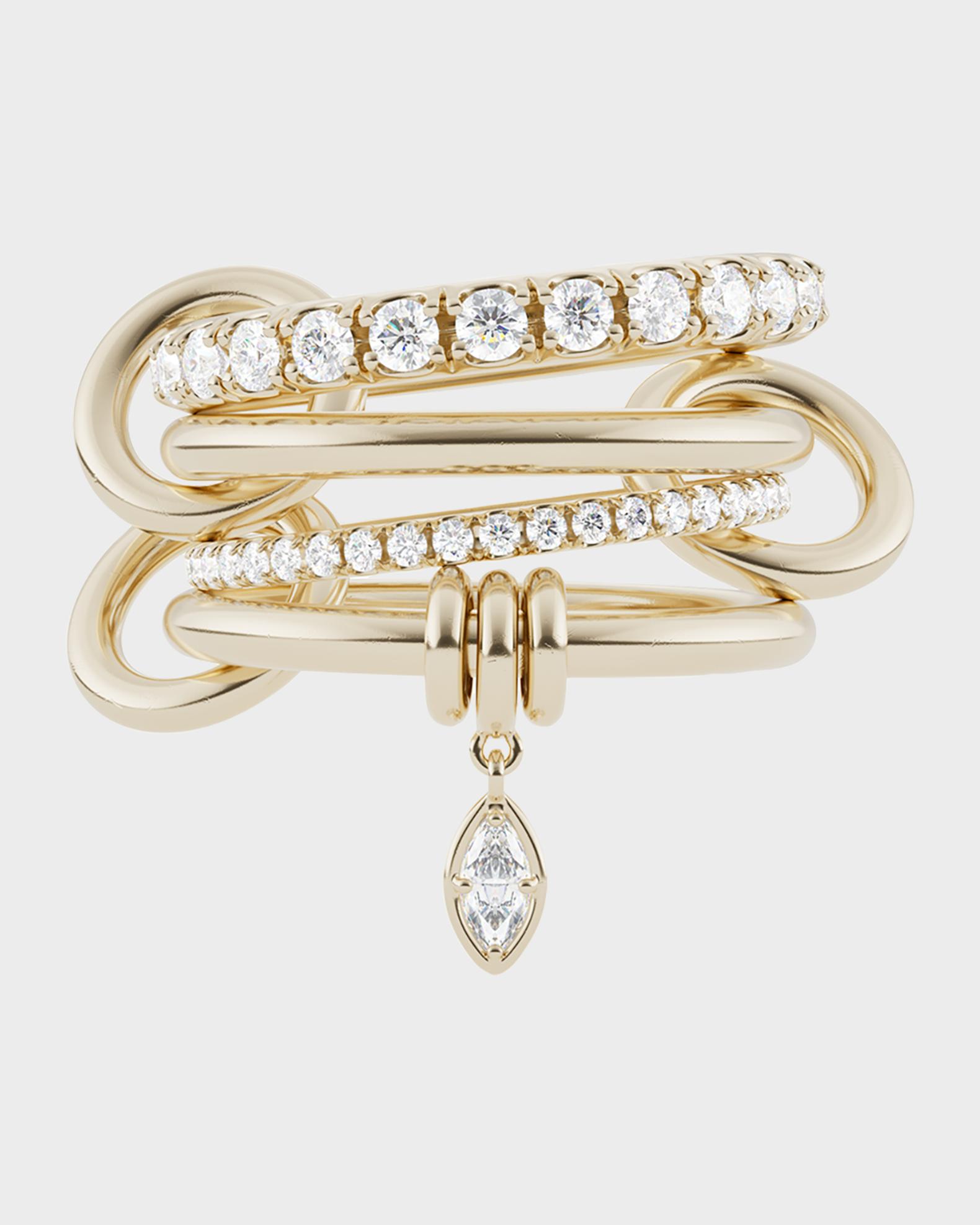 Spinelli Kilcollin Inara Marquise Yellow Gold Ring with Diamonds ...