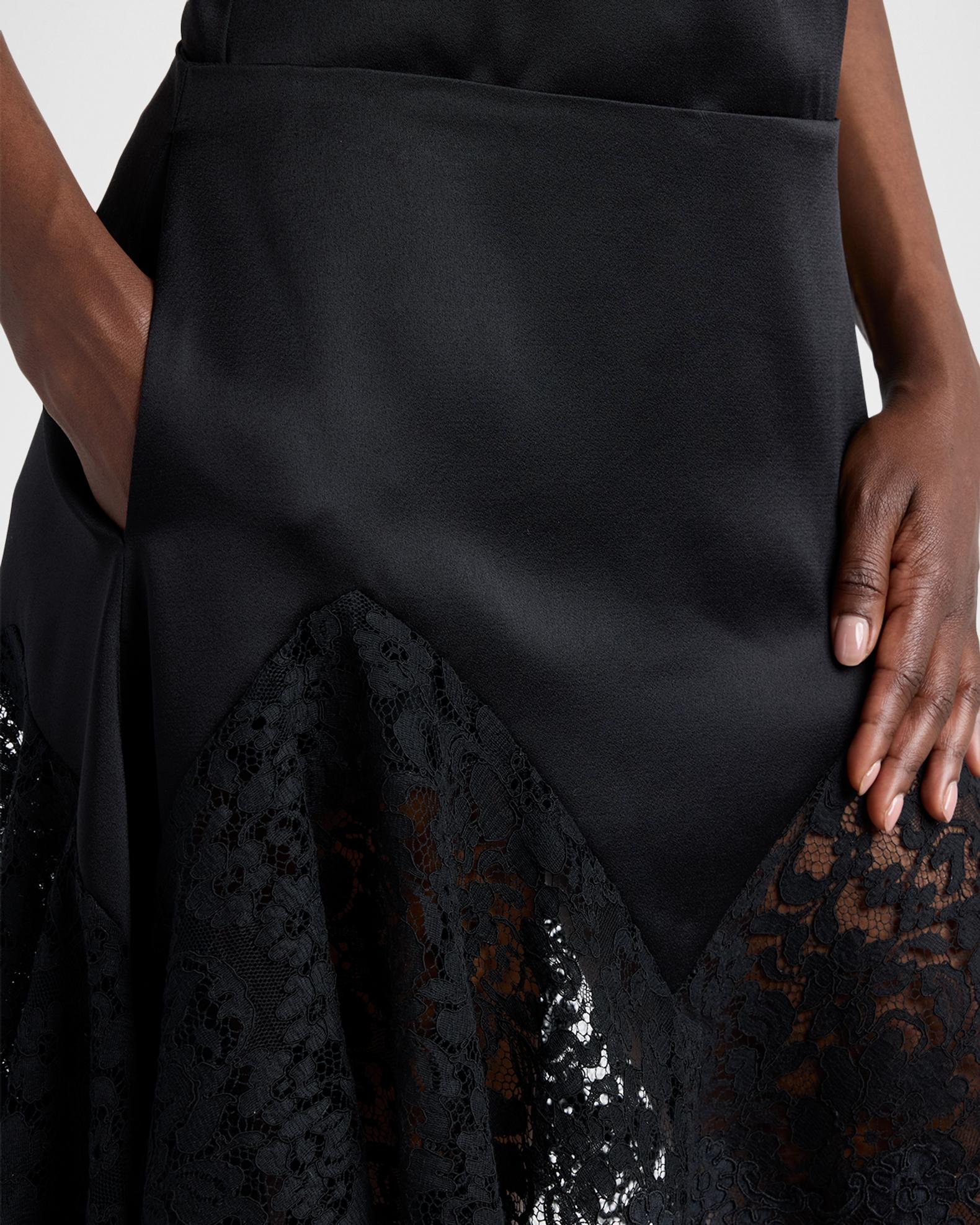 Stella McCartney Lace-Trim Satin Mini Skirt | Neiman Marcus