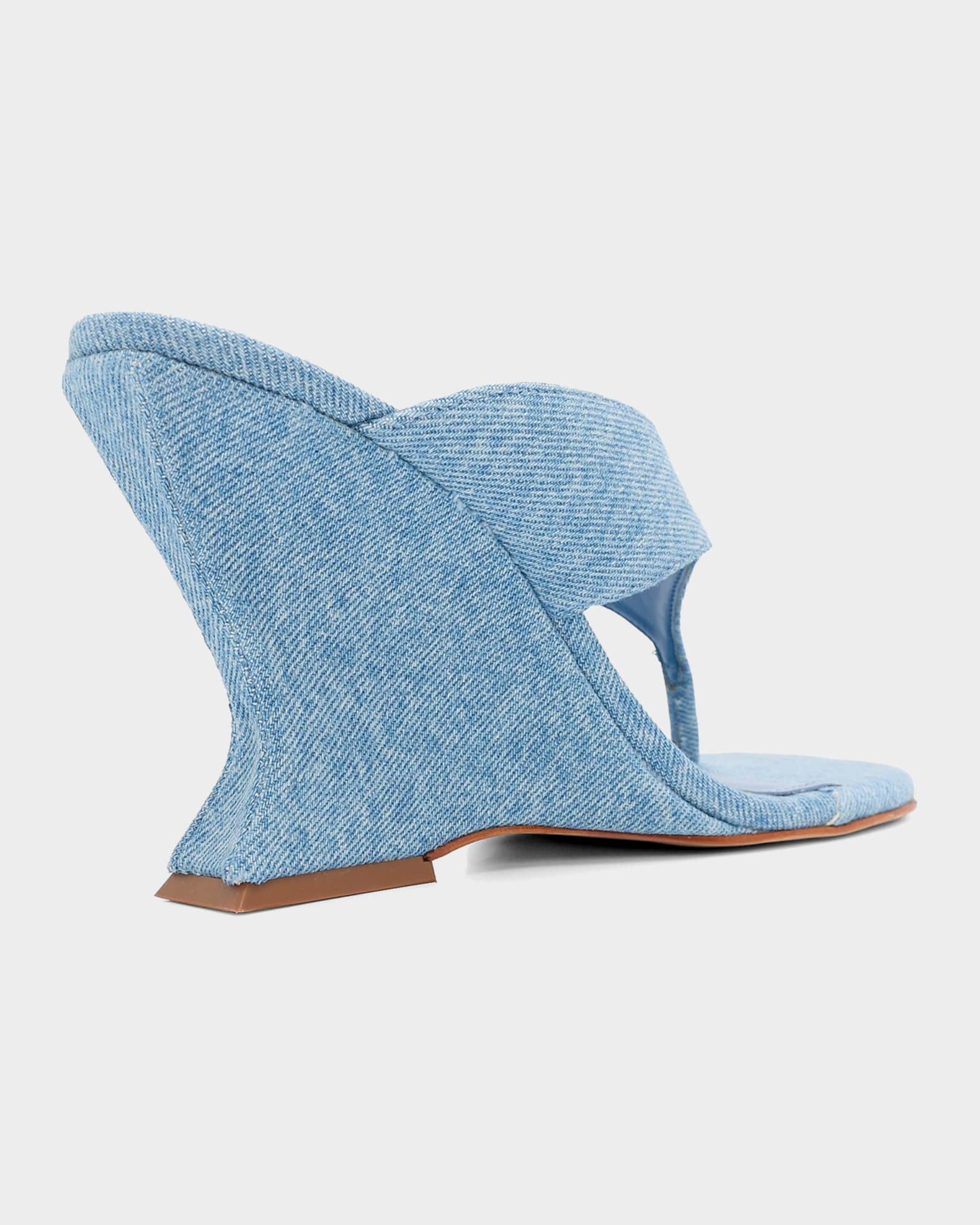 Schutz Maya 90MM Denim Sandals | Neiman Marcus