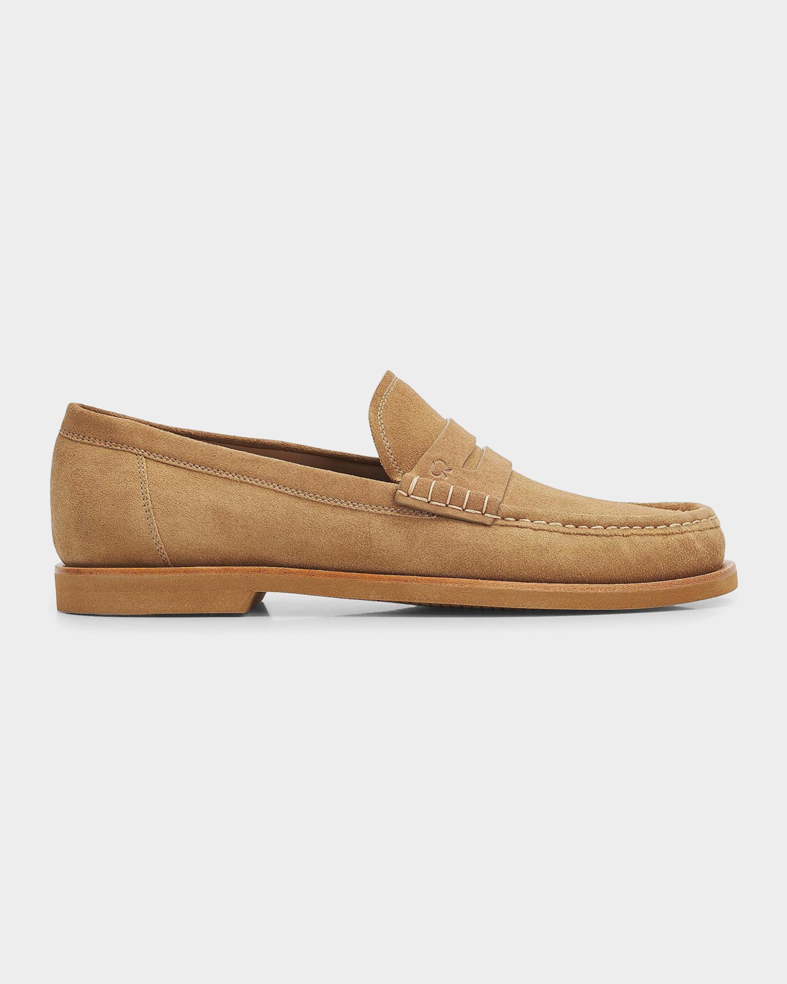 Gianvito Rossi Men's Suede Penny Loafers | Neiman Marcus
