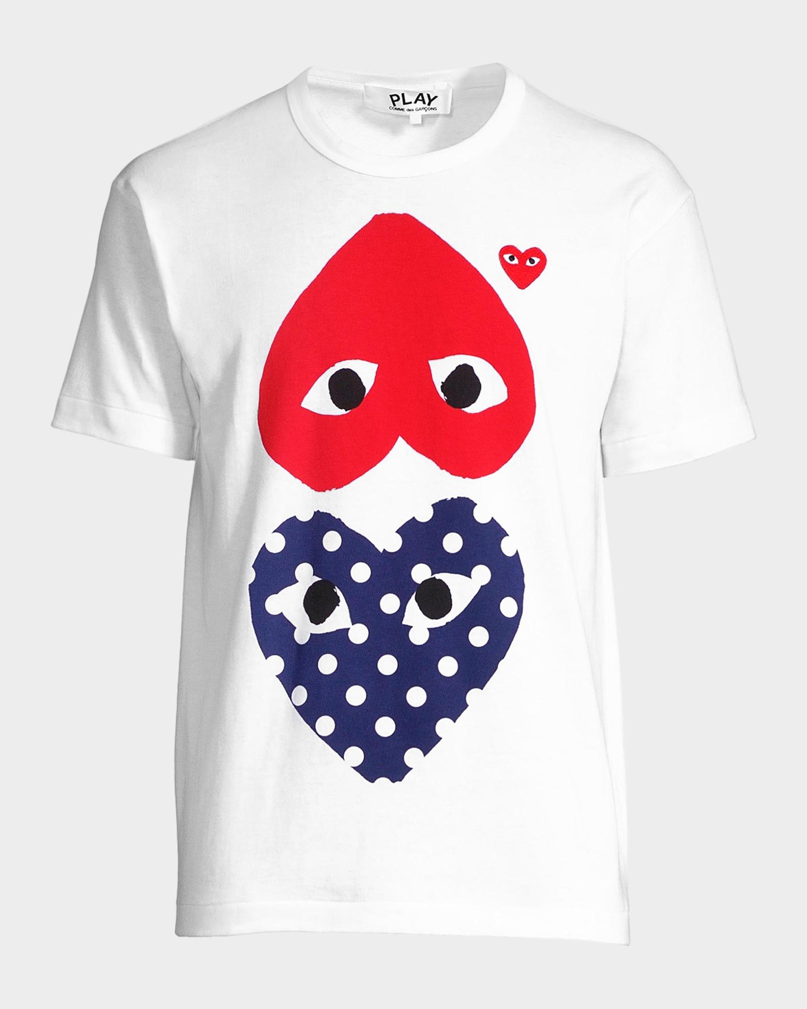 Comme des Garcons Men's Polka Dot Heart Graphic T-Shirt | Neiman