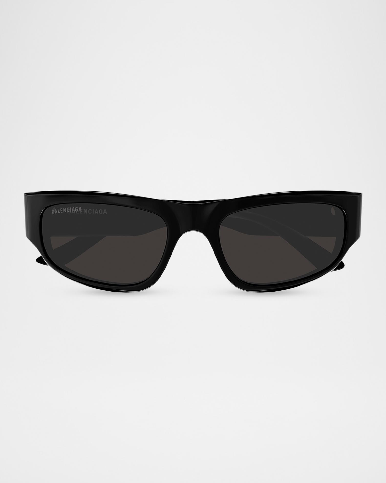 Balenciaga Men's Acetate and Bio Nylon Rectangle Sunglasses