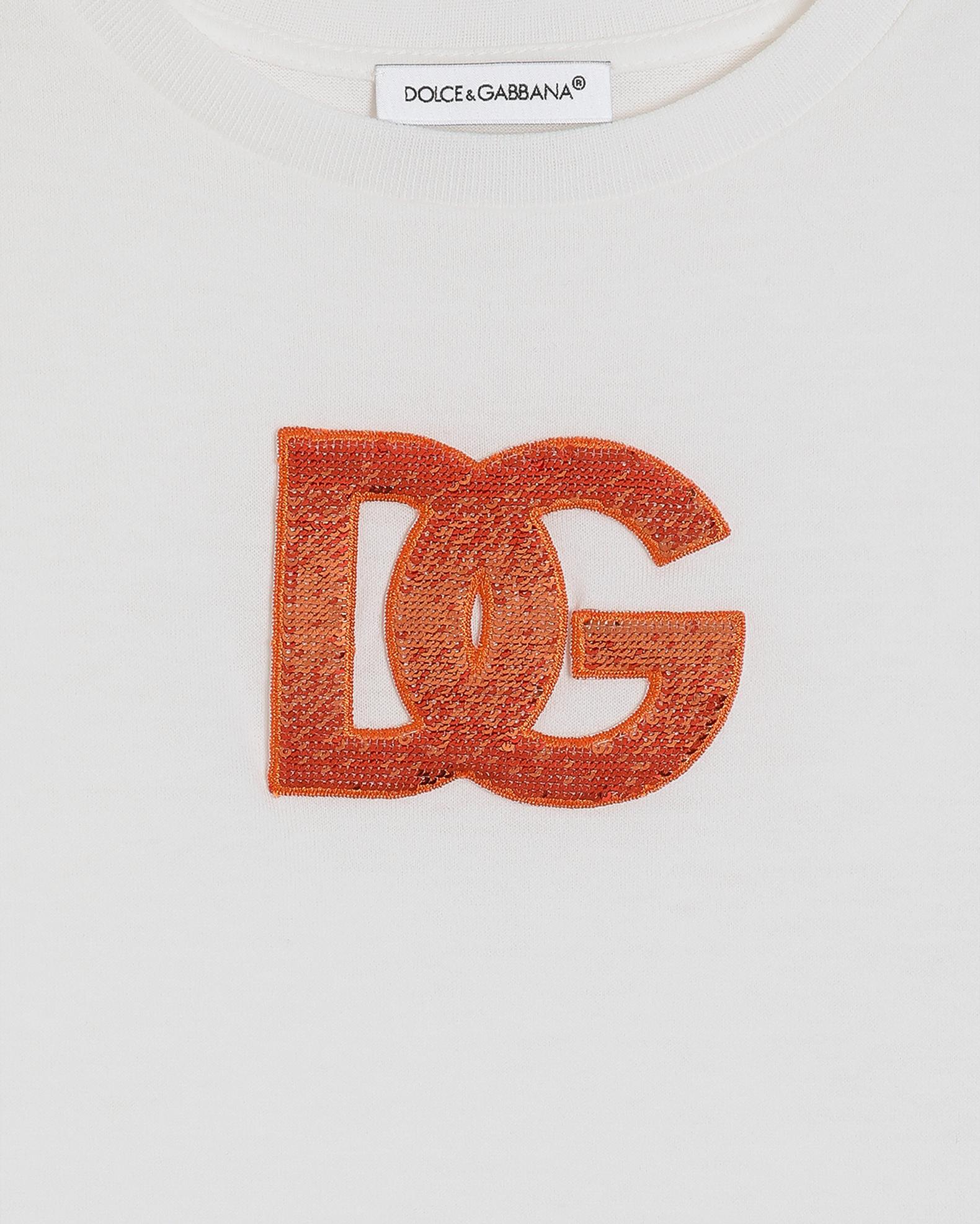 Dolce&Gabbana Girl's Sequined-Logo Short-Sleeve T-Shirt, Size 8-14