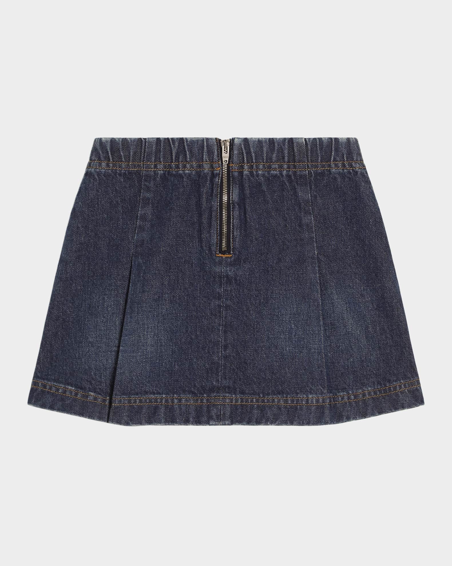 Dolce&Gabbana Girl's Pleated Denim Mini Skirt, Size 8-14 | Neiman