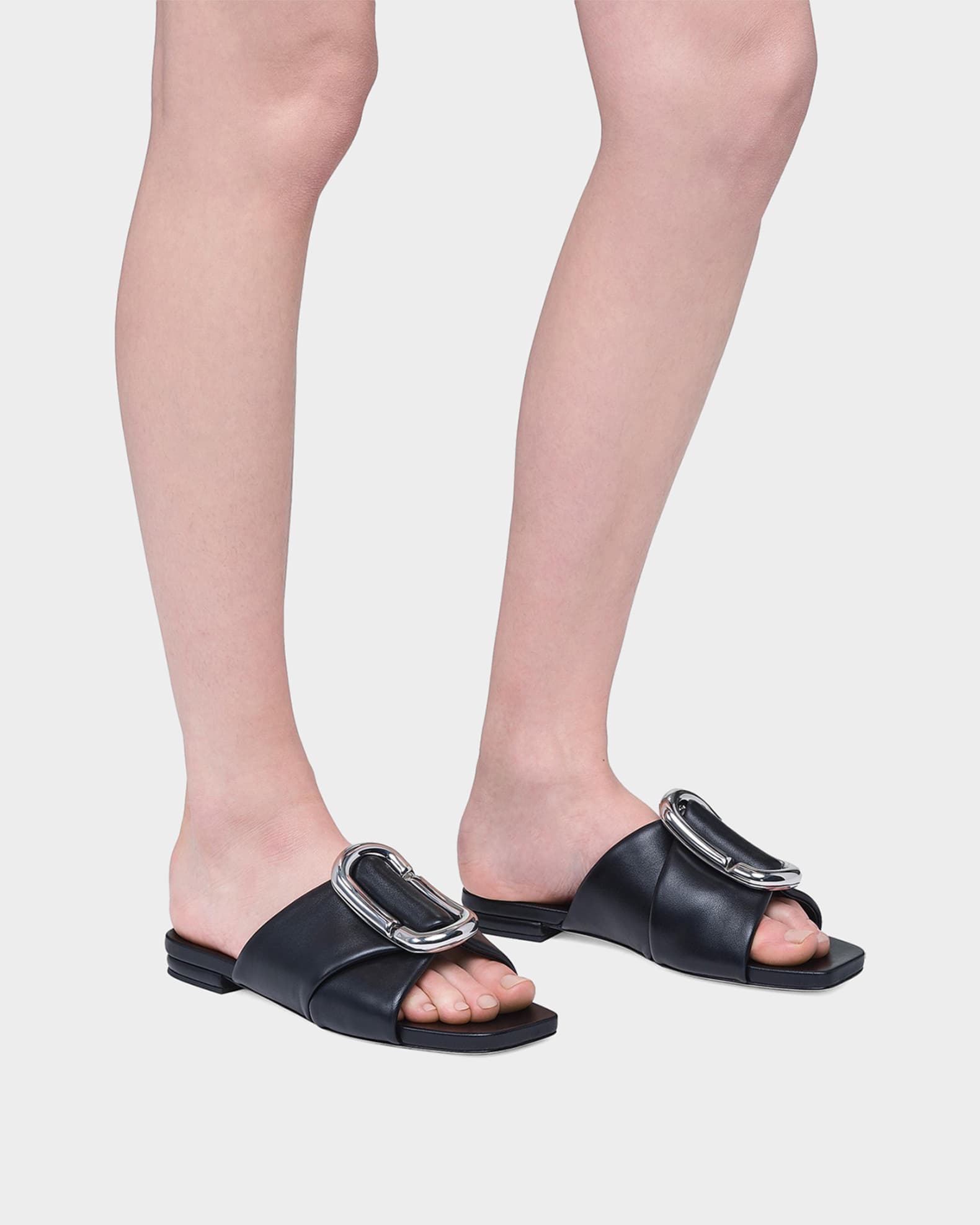 Marc Jacobs The Criss Cross Leather Flat Slide Sandals | Neiman Marcus