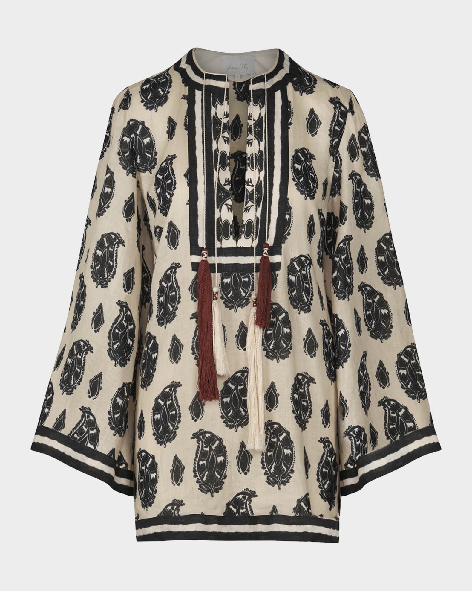Johanna Ortiz Caretaker Of The Jungle Linen Mini Tunic Dress