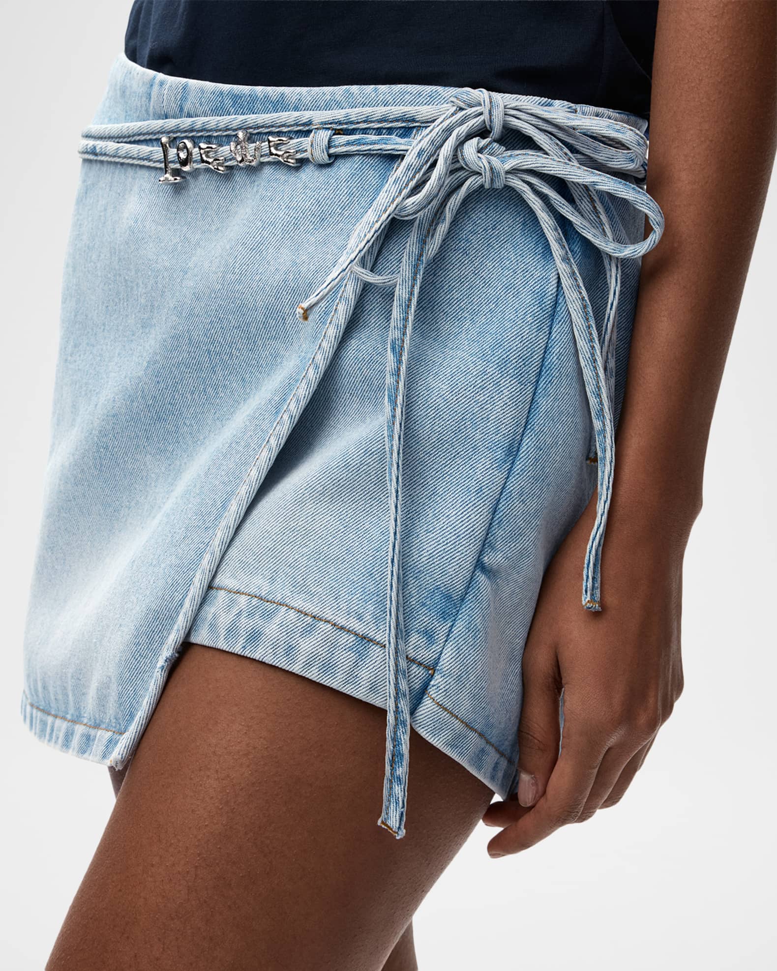 Loewe x Paula's Ibiza Jean Skort | Neiman Marcus