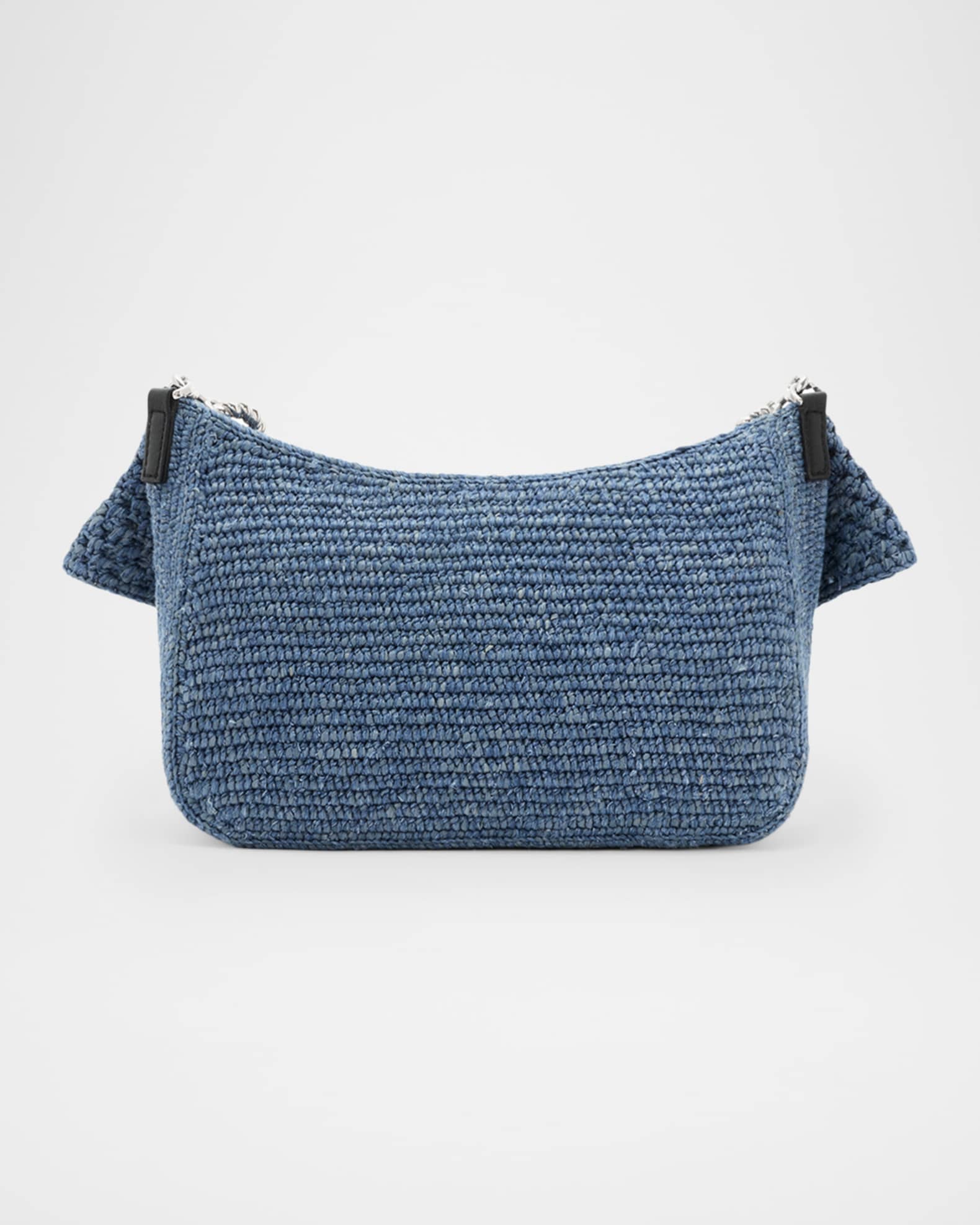 なお Loewe x Paula's Ibiza Ola Medium Bag in Denim-Effect Raffia