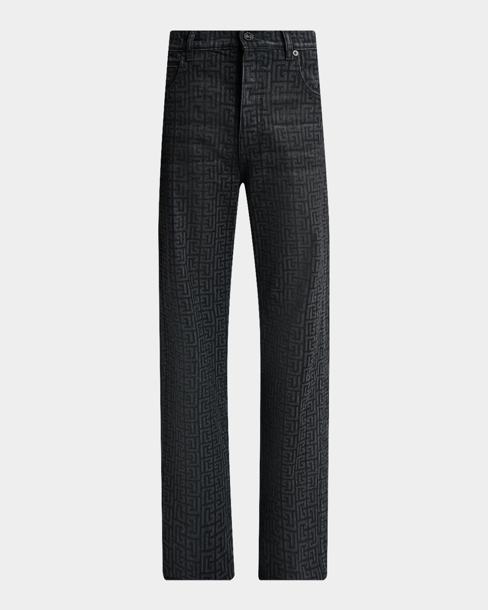 Balmain Men's Loose-Fit Monogram Denim Jeans | Neiman Marcus