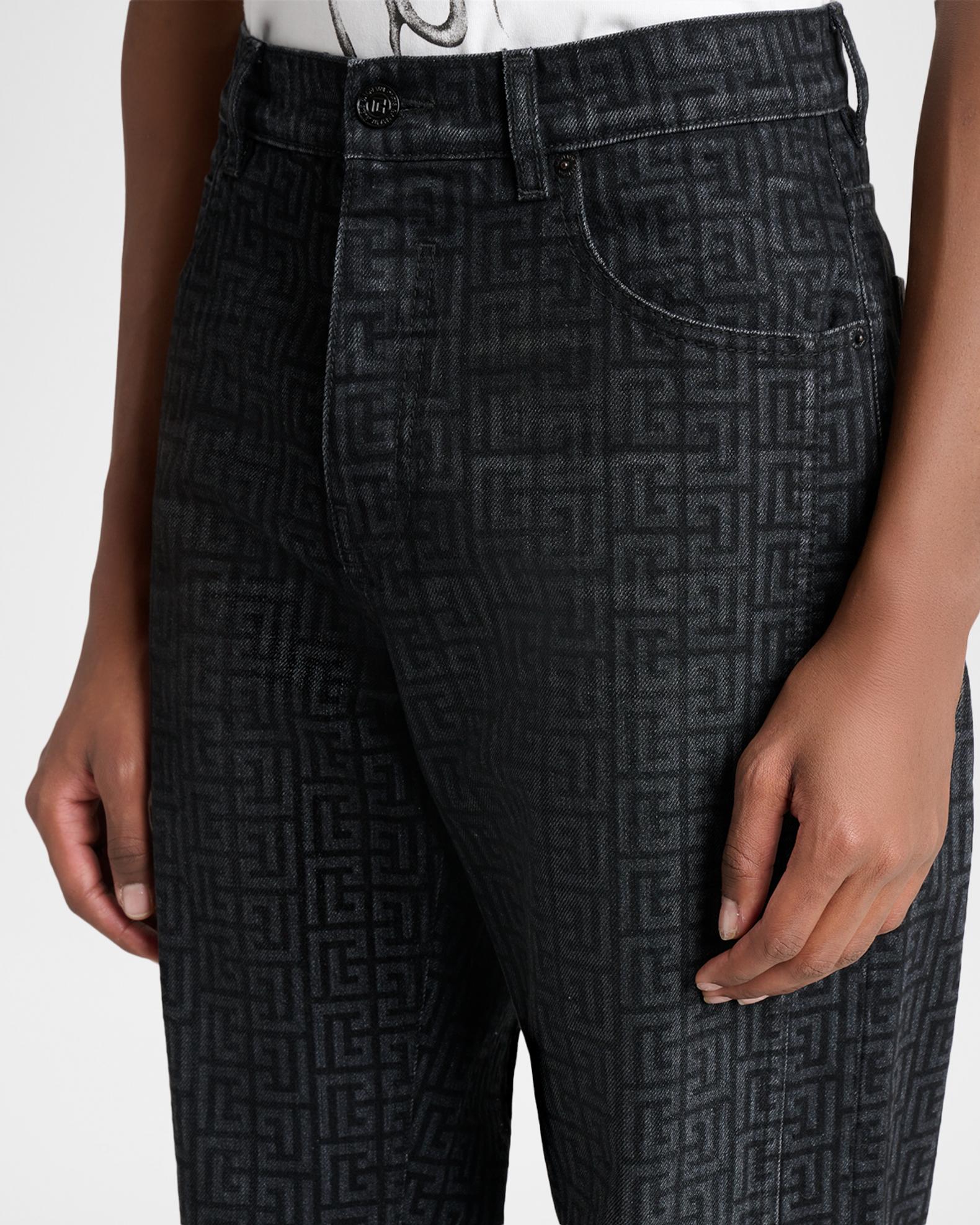 Balmain Men's Loose-Fit Monogram Denim Jeans | Neiman Marcus