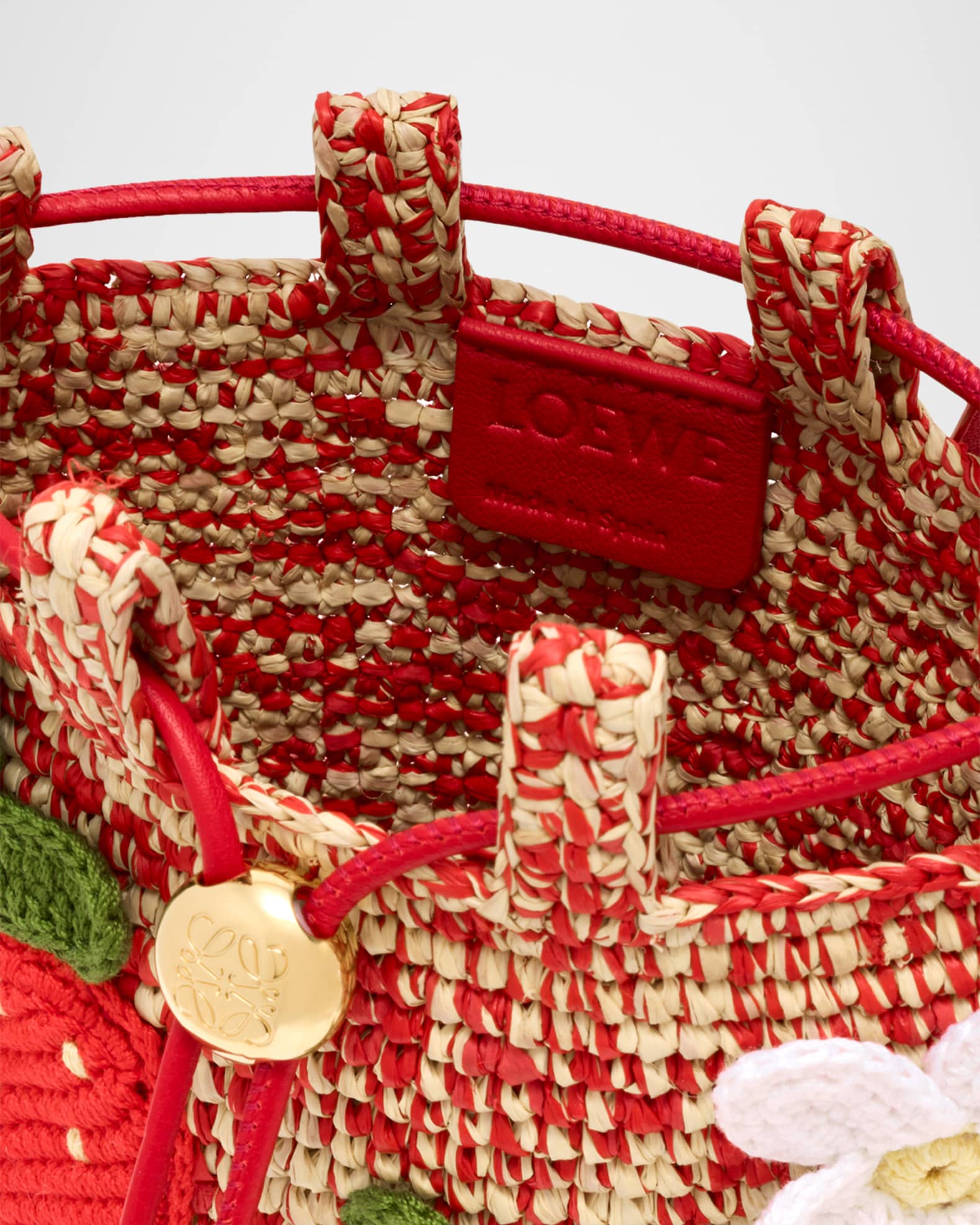 【希少】LOEWE × Paula's Ibiza ウエストポーチ 総柄 LOEWE LOEWE x Paula's Ibiza Floral-Beaded Raffia Crossbody Bag