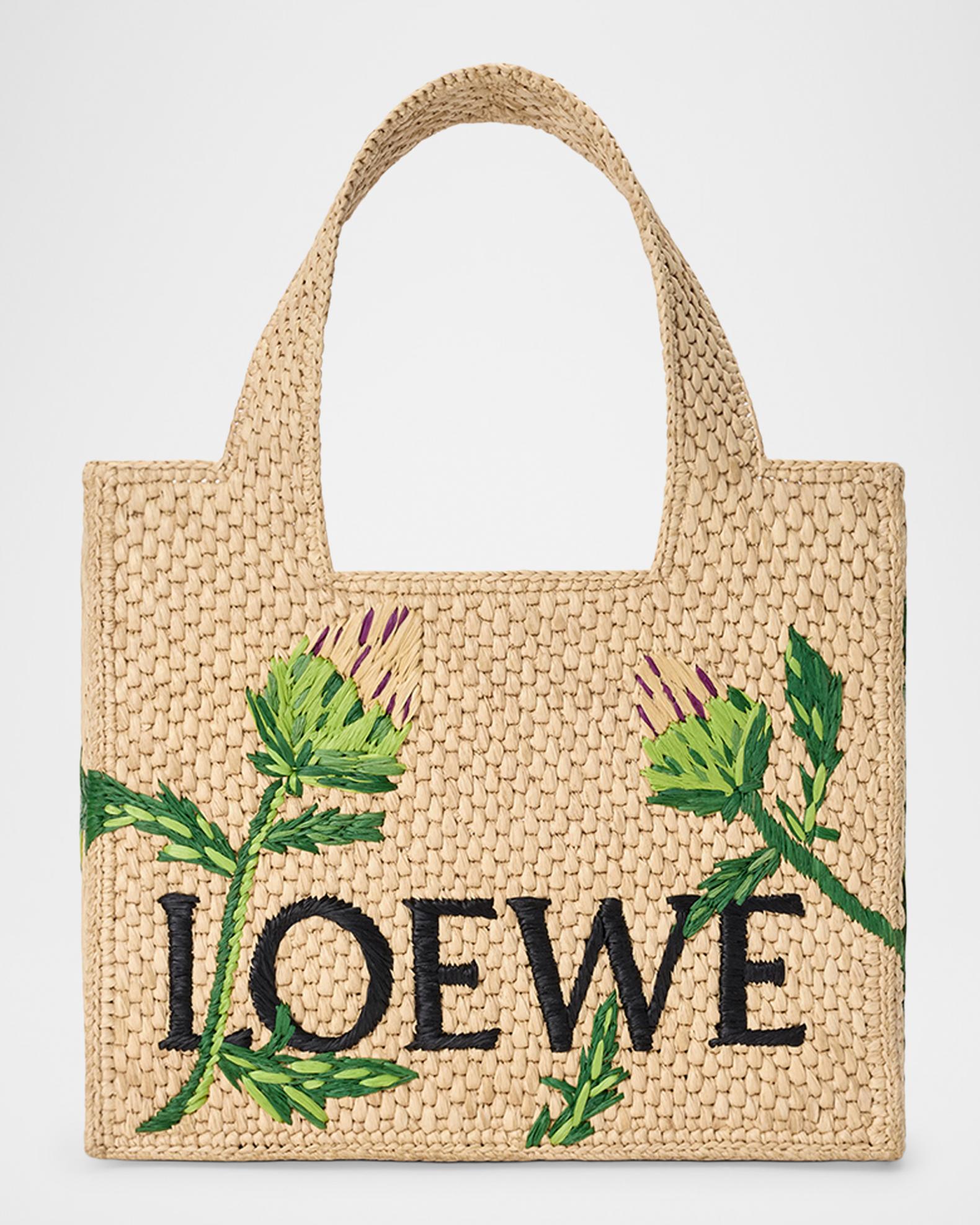 LOEWE Paula’s Ibiza トートバッグ　希少 Loewe x Paula's Ibiza Embroidered Raffia Tote Bag | Neiman Marcus