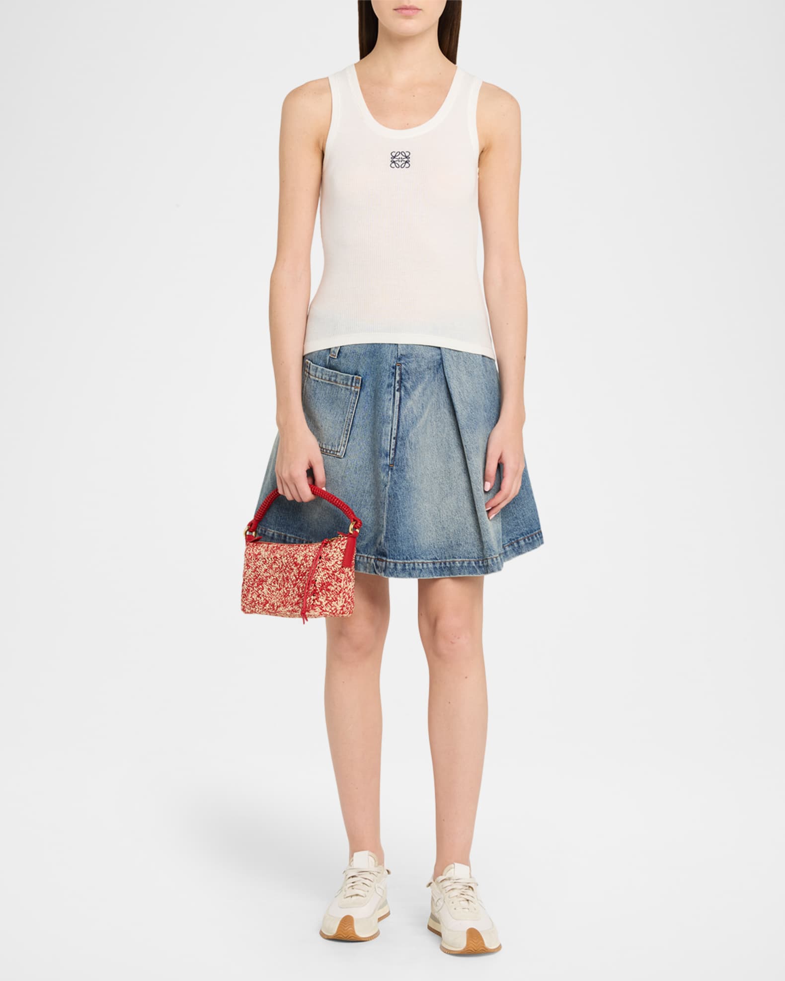 Loewe Cala Melange Raffia Top-Handle Bag | Neiman Marcus