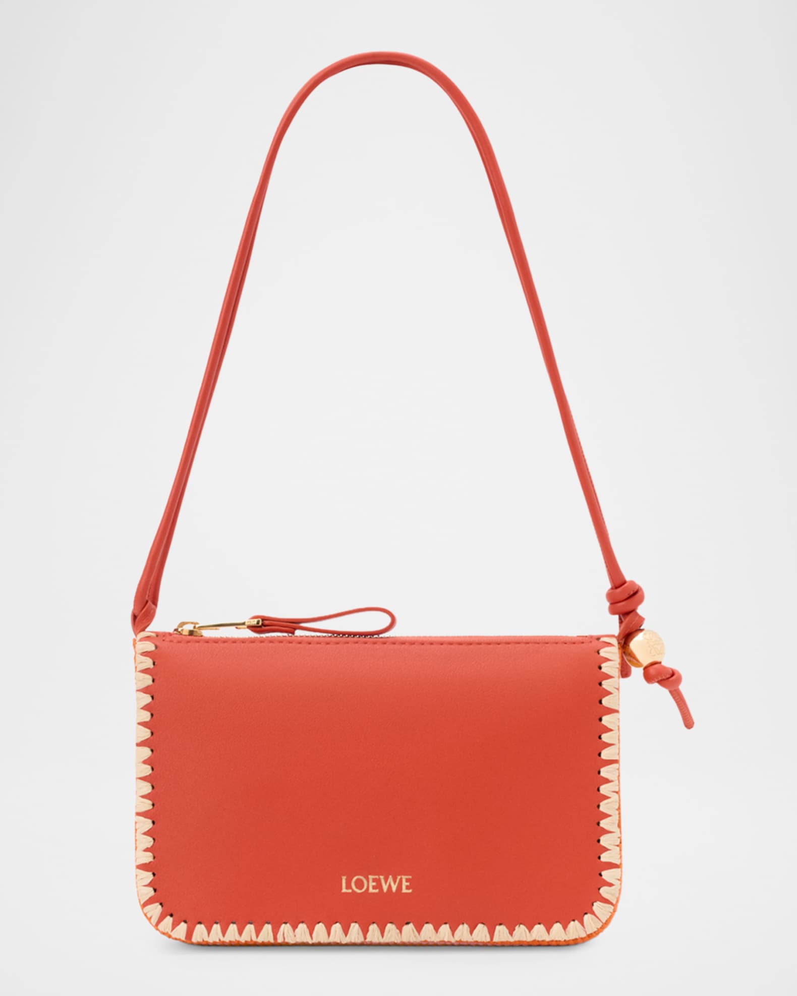 Loewe x Paula's Ibiza Rio Leather & Striped Raffia Shoulder Bag