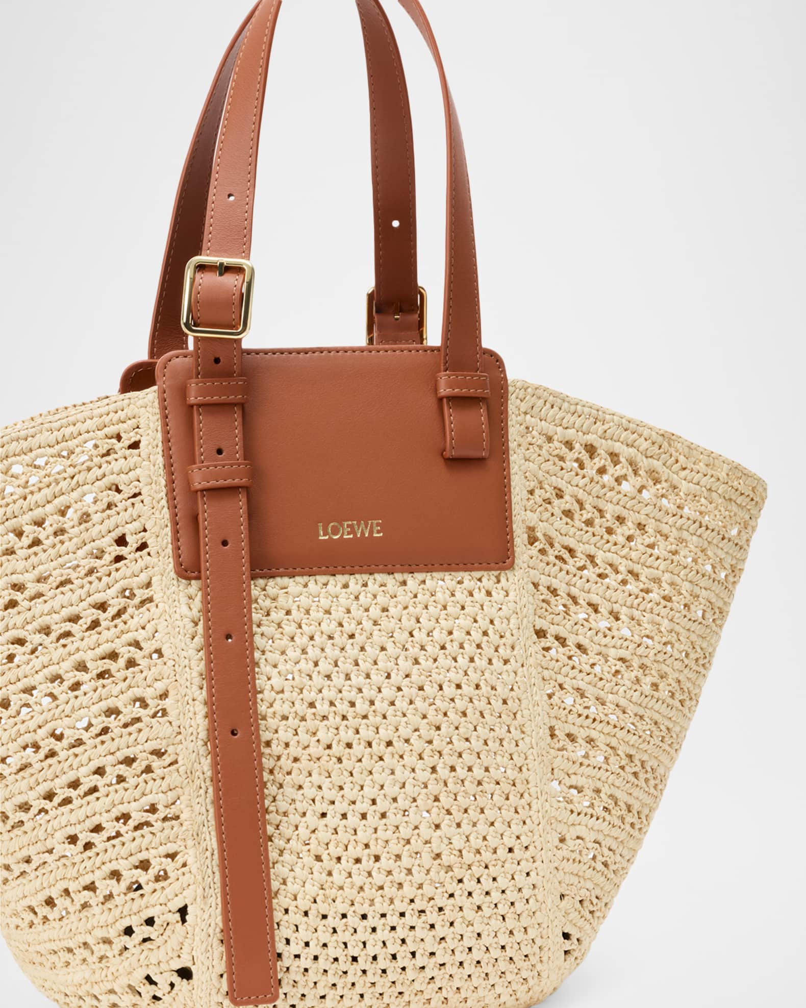Loewe x Paula's Ibiza Medium Hammock Cabas Bag in Raffia and
