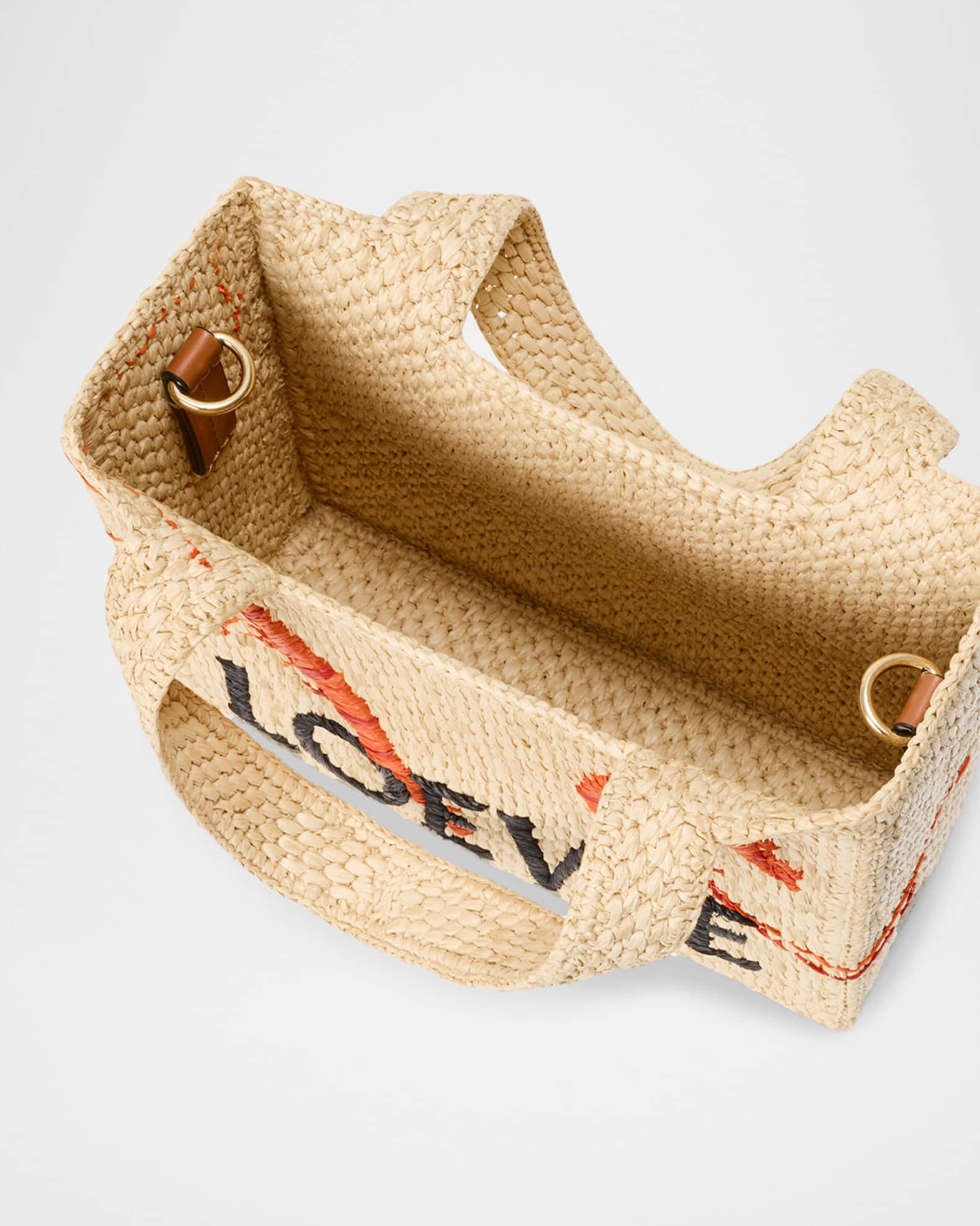Loewe x Paula's Ibiza Shrimp-Embroidered Raffia Tote Bag | Neiman