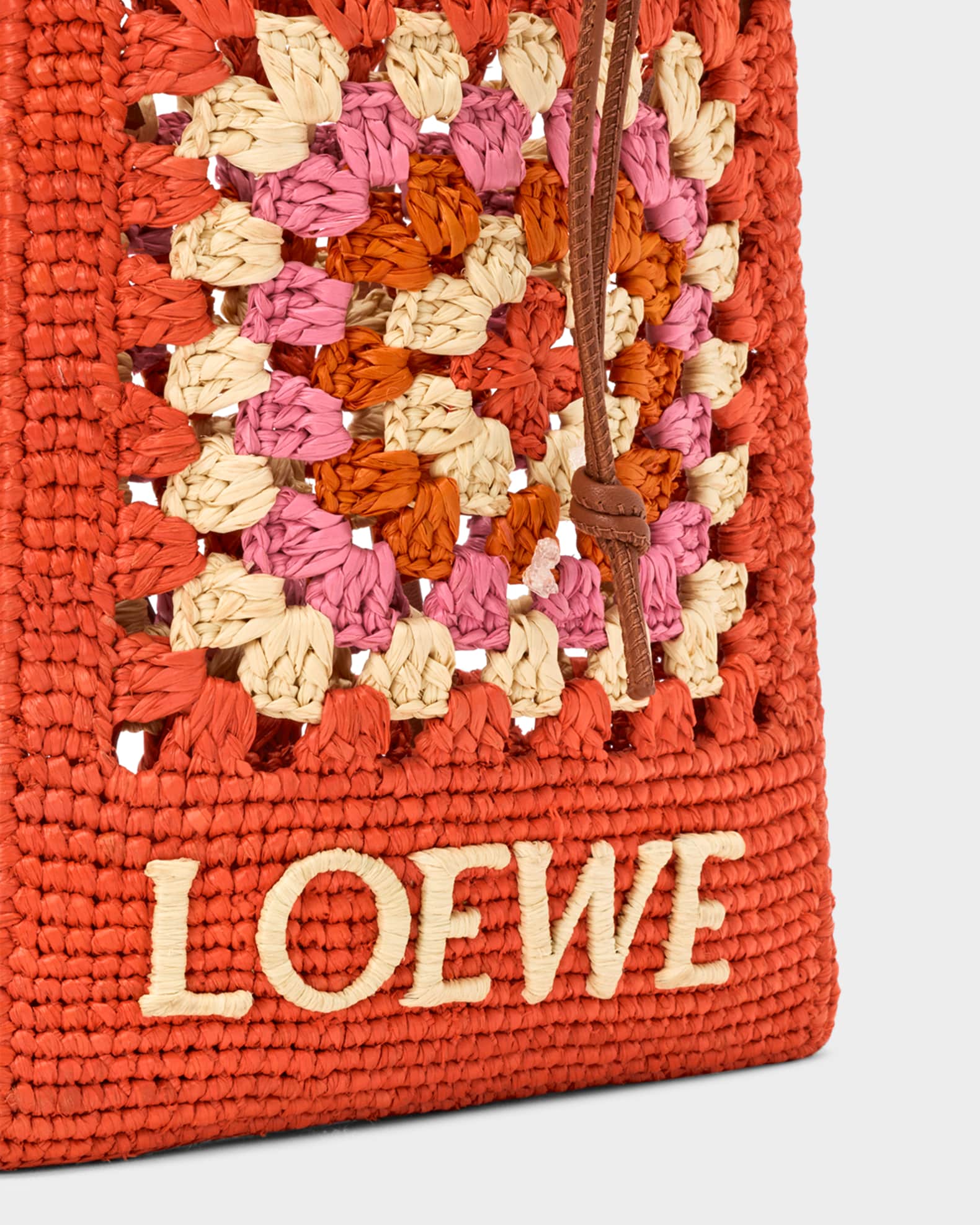 Loewe x Paula's Ibiza Crochet Raffia Pocket Crossbody Bag | Neiman