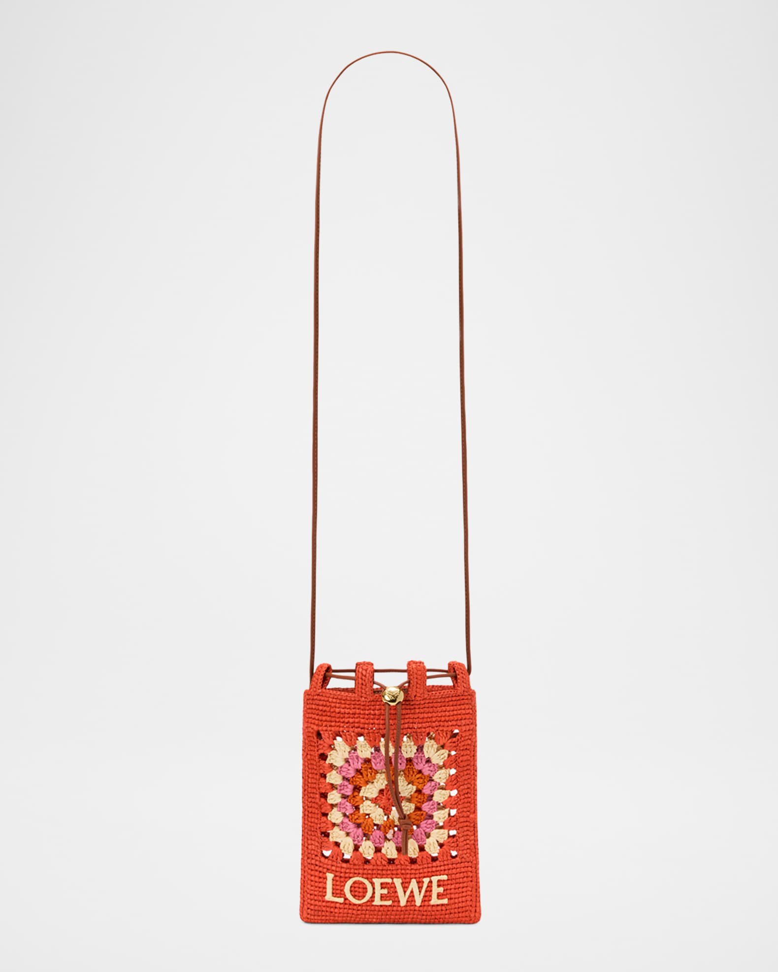 Loewe x Paula's Ibiza Crochet Raffia Pocket Crossbody Bag | Neiman