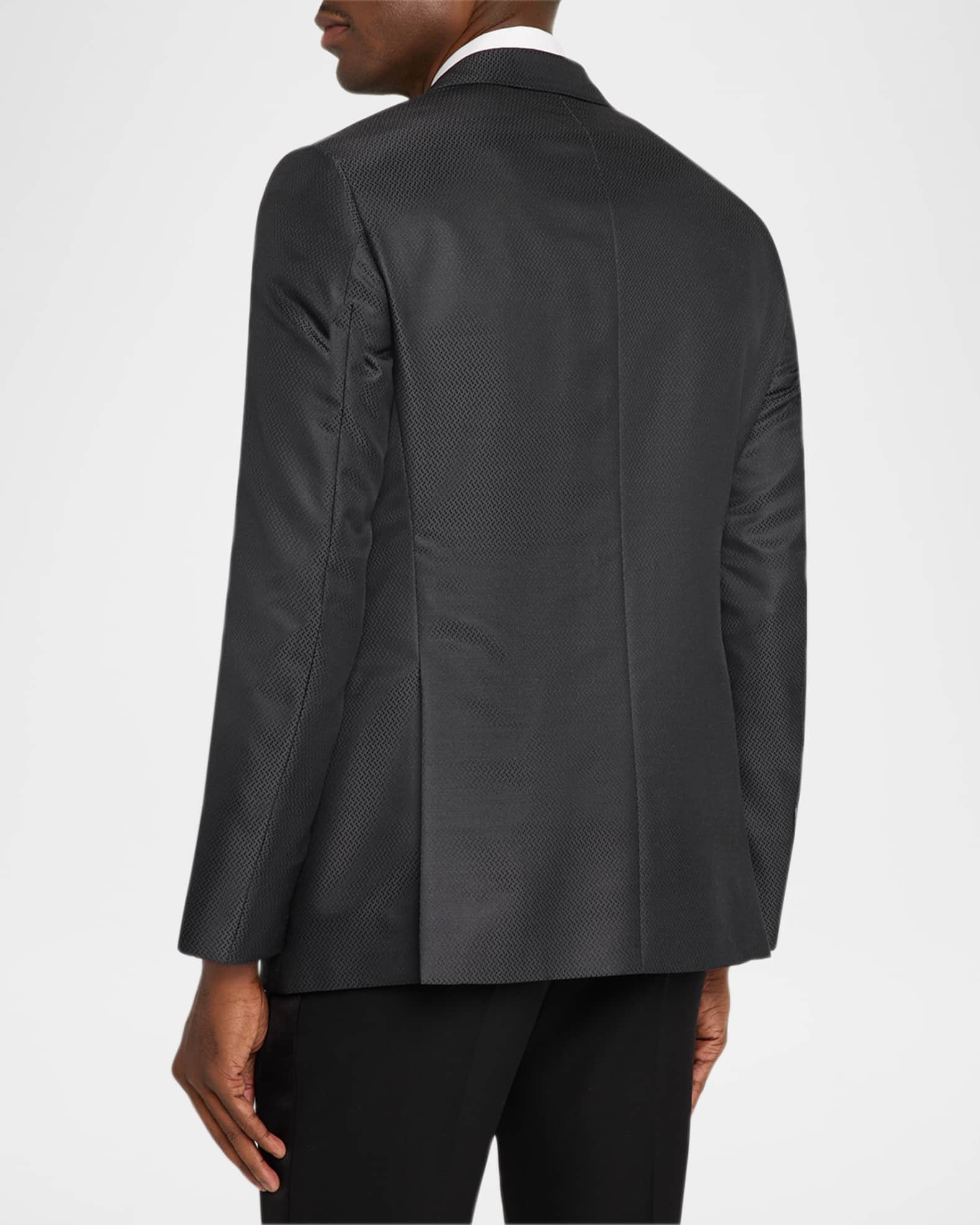 Giorgio Armani Wool-Silk Micro Jacquard Dinner Jacket | Neiman Marcus