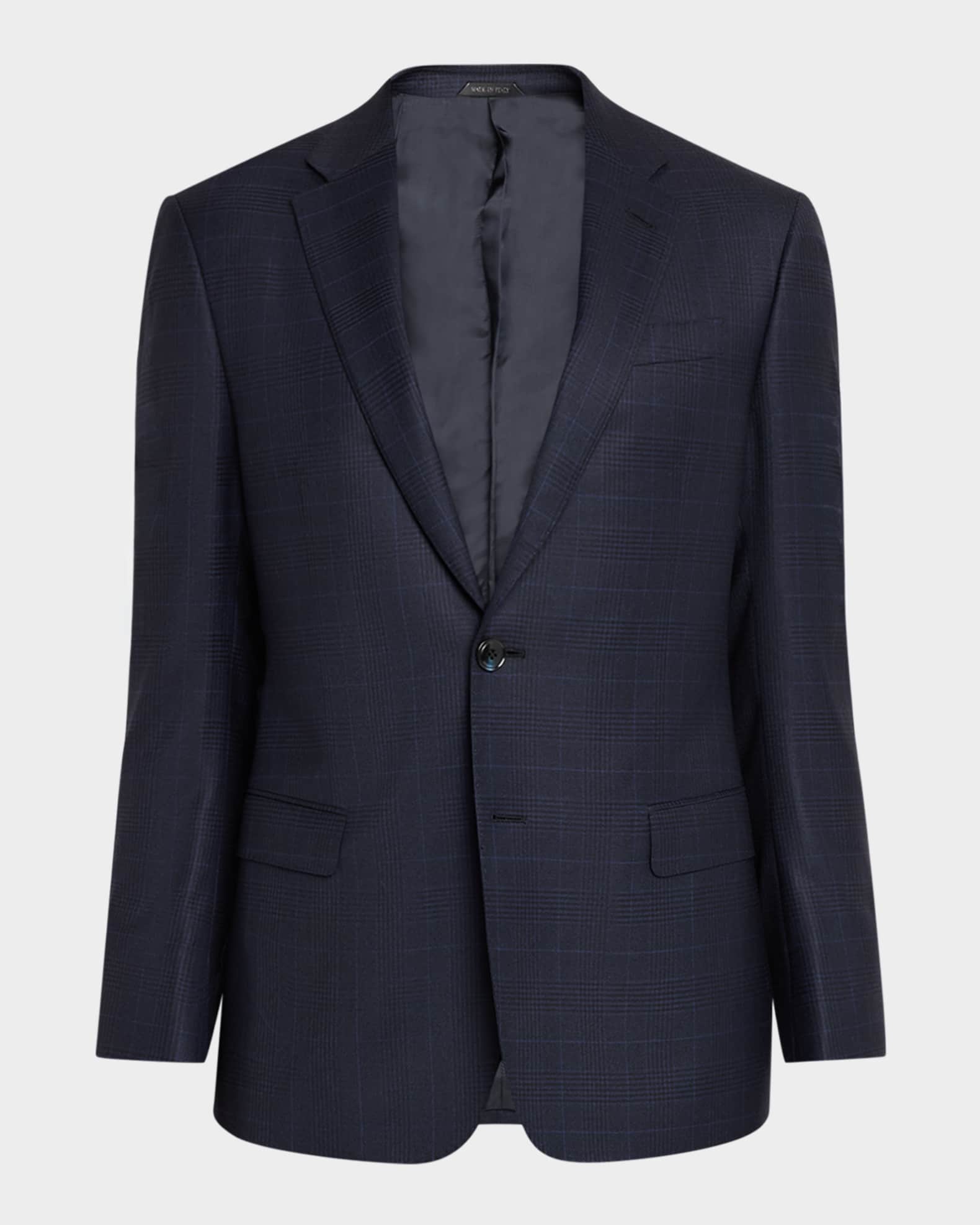 Giorgio Armani Men's Soft Prince of Wales Single-Breasted Sport