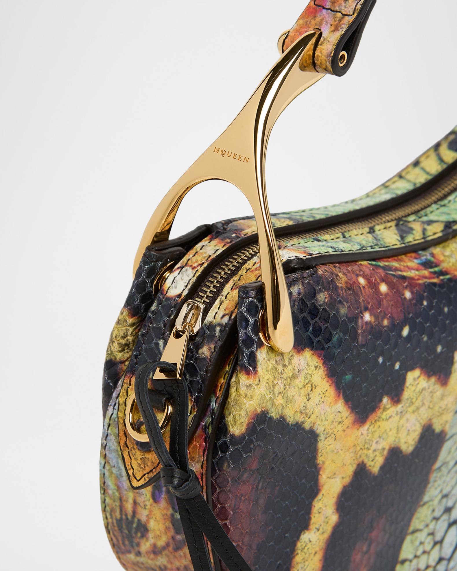 McQueen Wishbone Python-Print Sculptural Top-Handle Bag | Neiman