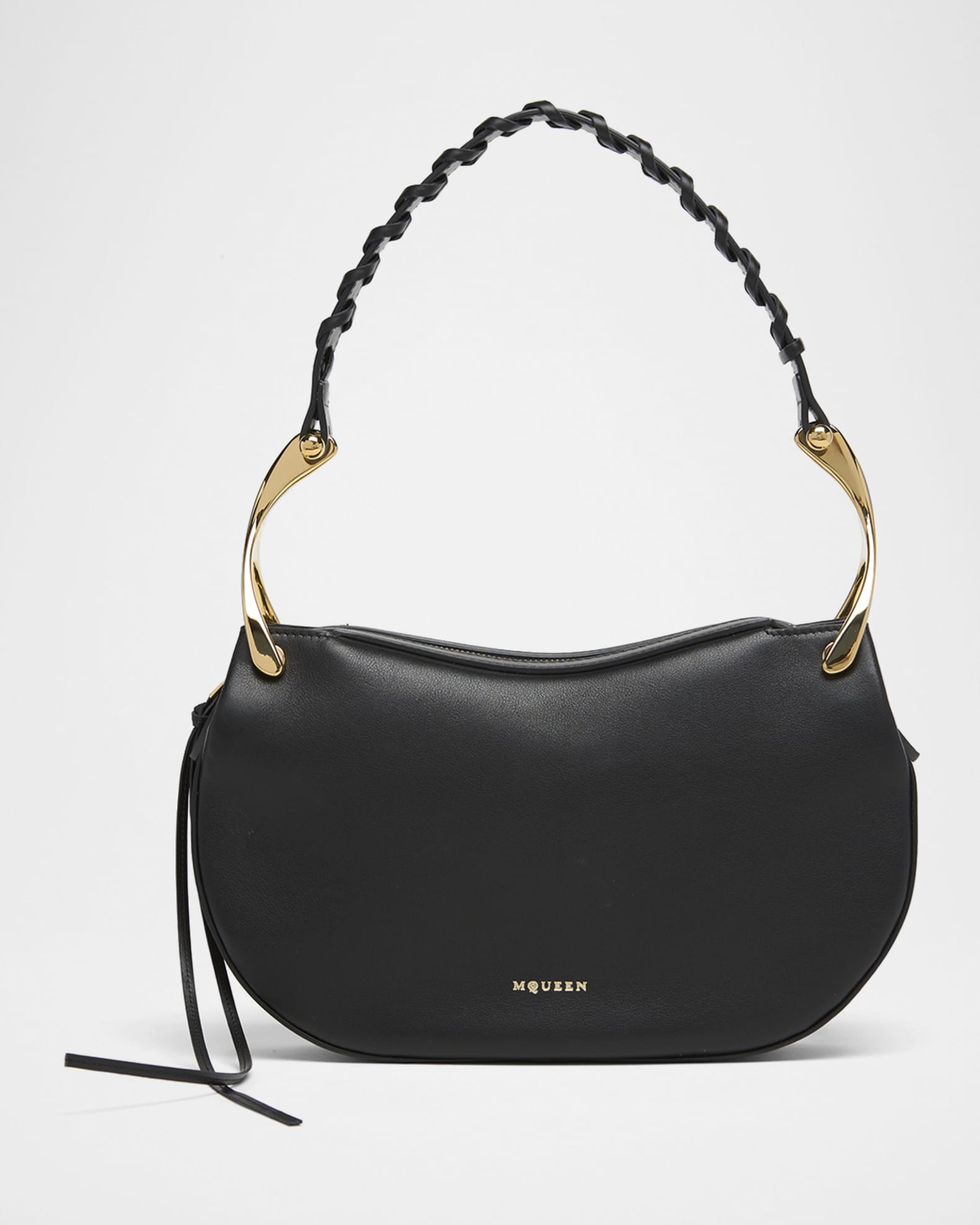 McQueen Wishbone Sculptural Leather Shoulder Bag | Neiman Marcus