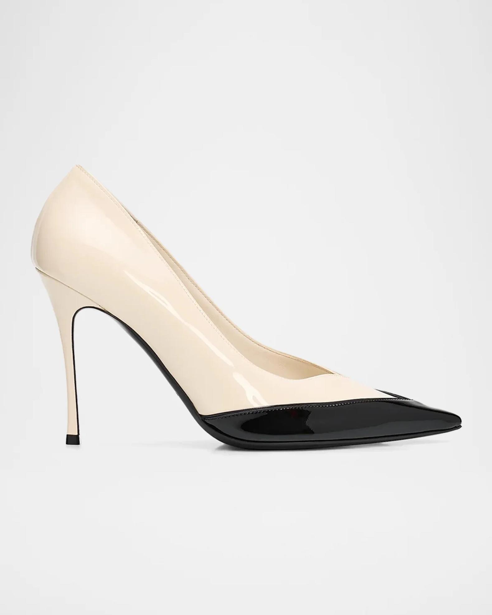 FERRAGAMO Varina 90MM Two-Tone Patent Leather Pumps | Neiman Marcus