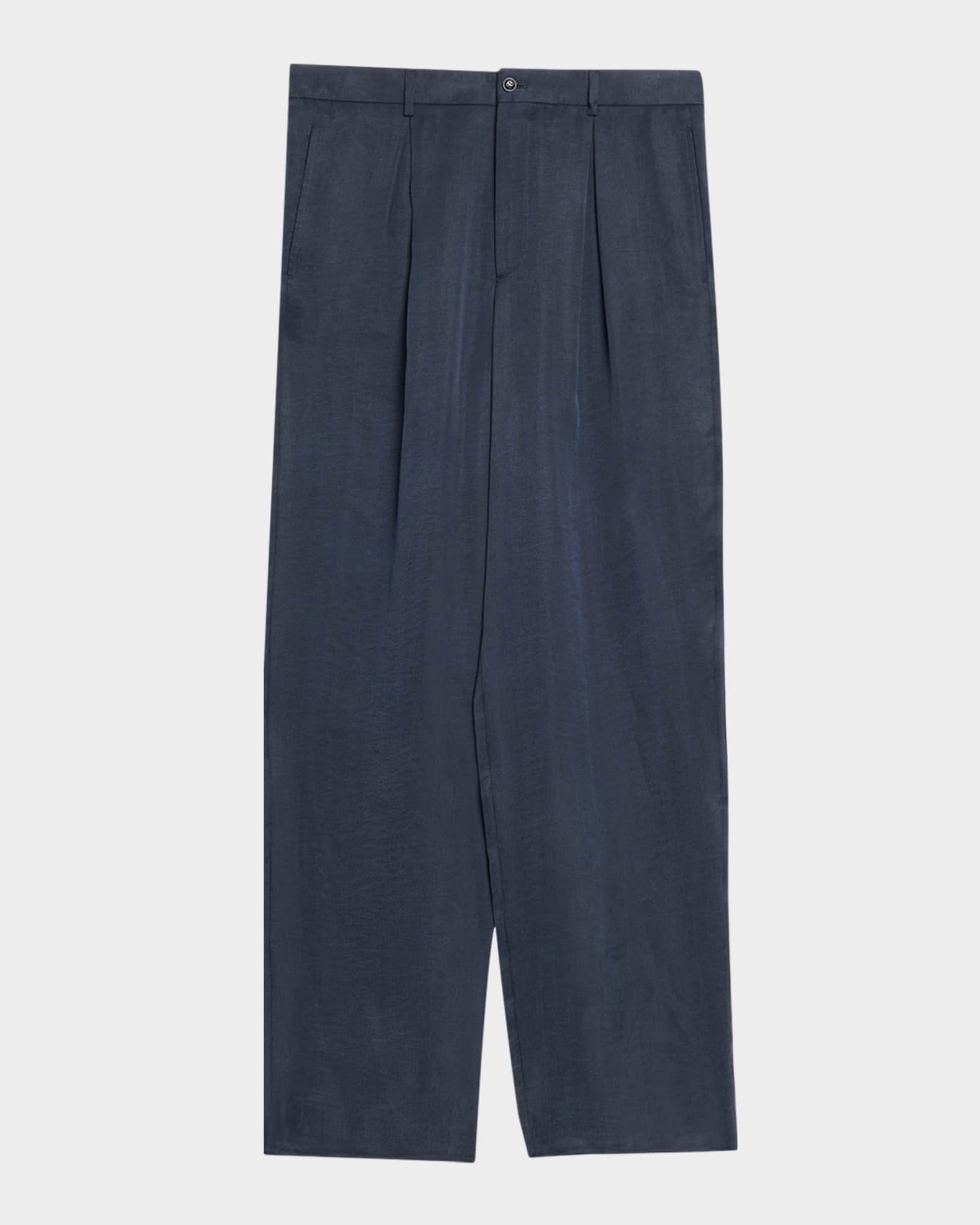 パンツ 00s Giorgio Armani flannel wide slacks Giorgio Armani Men's Cotton and Lyocell Pleated Wide-Leg Trousers