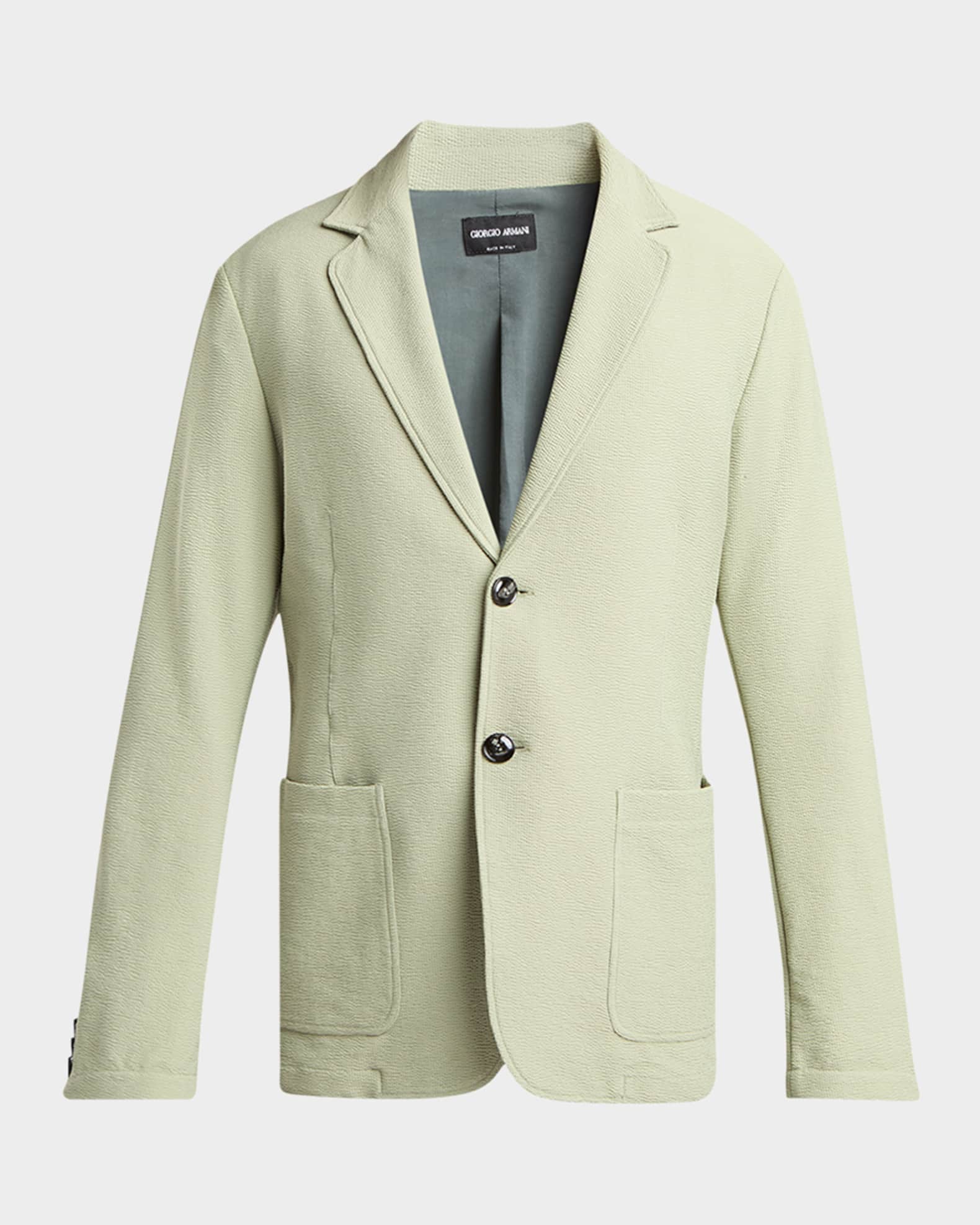Giorgio Armani Men's Seersucker Patch-Pocket Blazer | Neiman Marcus