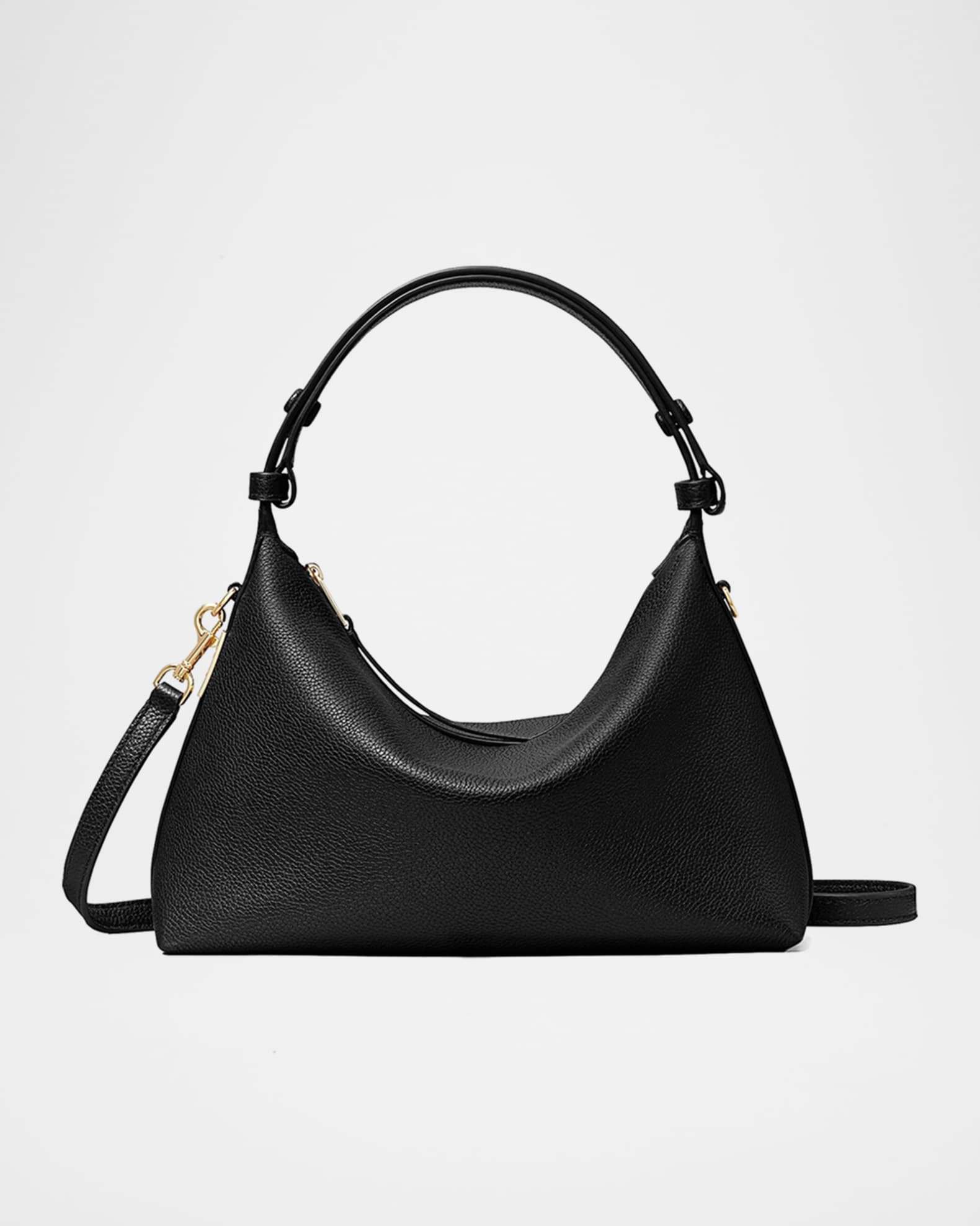 Tory Burch黒ショルダーバッグ Tory Burch Mellow Pebble Leather Shoulder Bag | Neiman Marcus