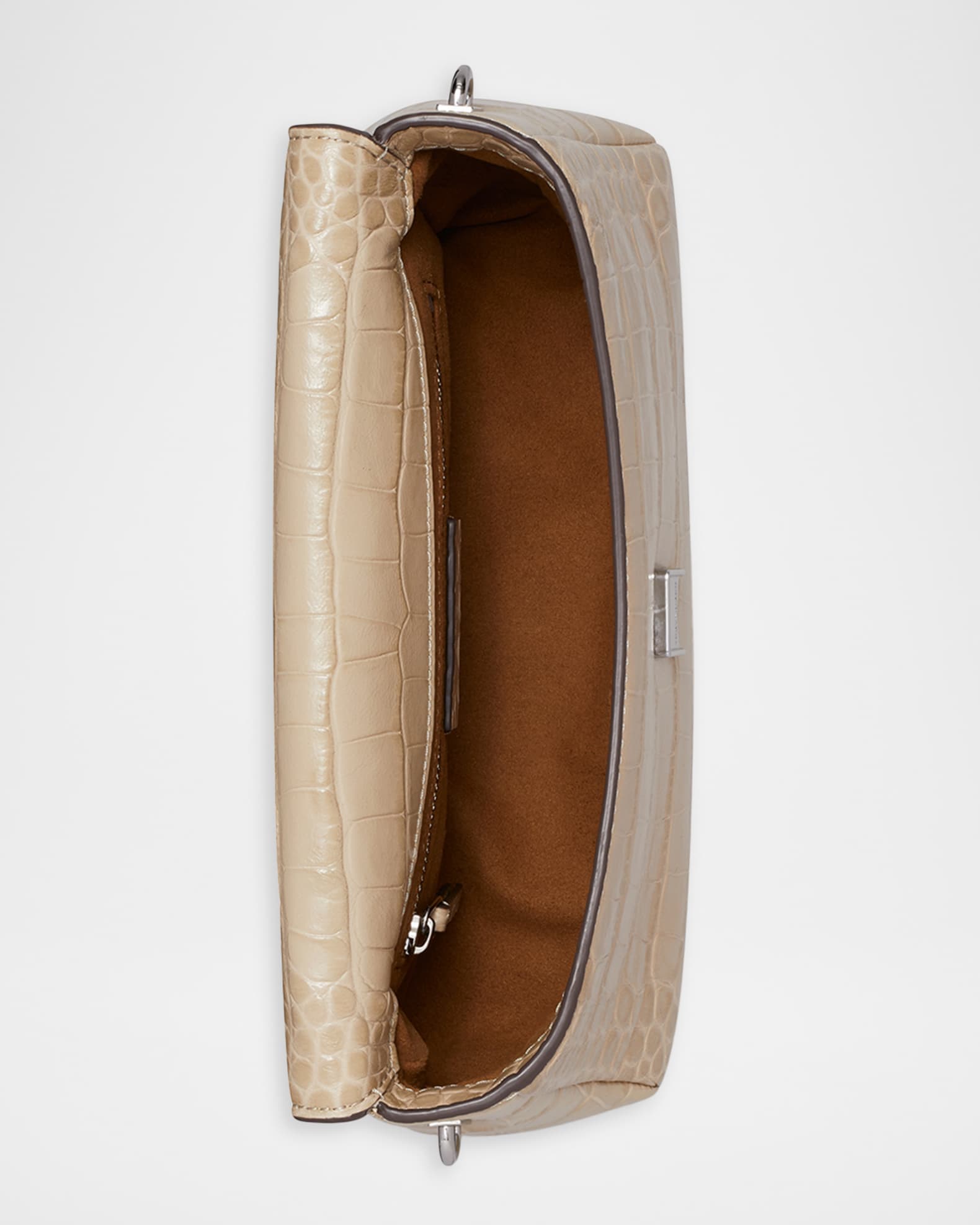 Tory Burch Charlie Small Croc-Embossed Shoulder Bag | Neiman Marcus