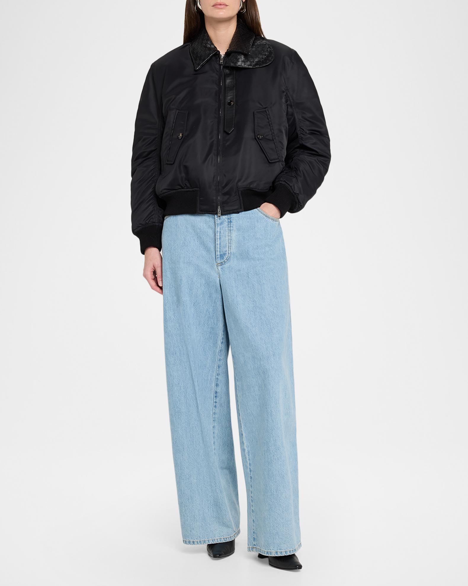 Bottega Veneta Intrecciato Collar Blouson Bomber Jacket | Neiman