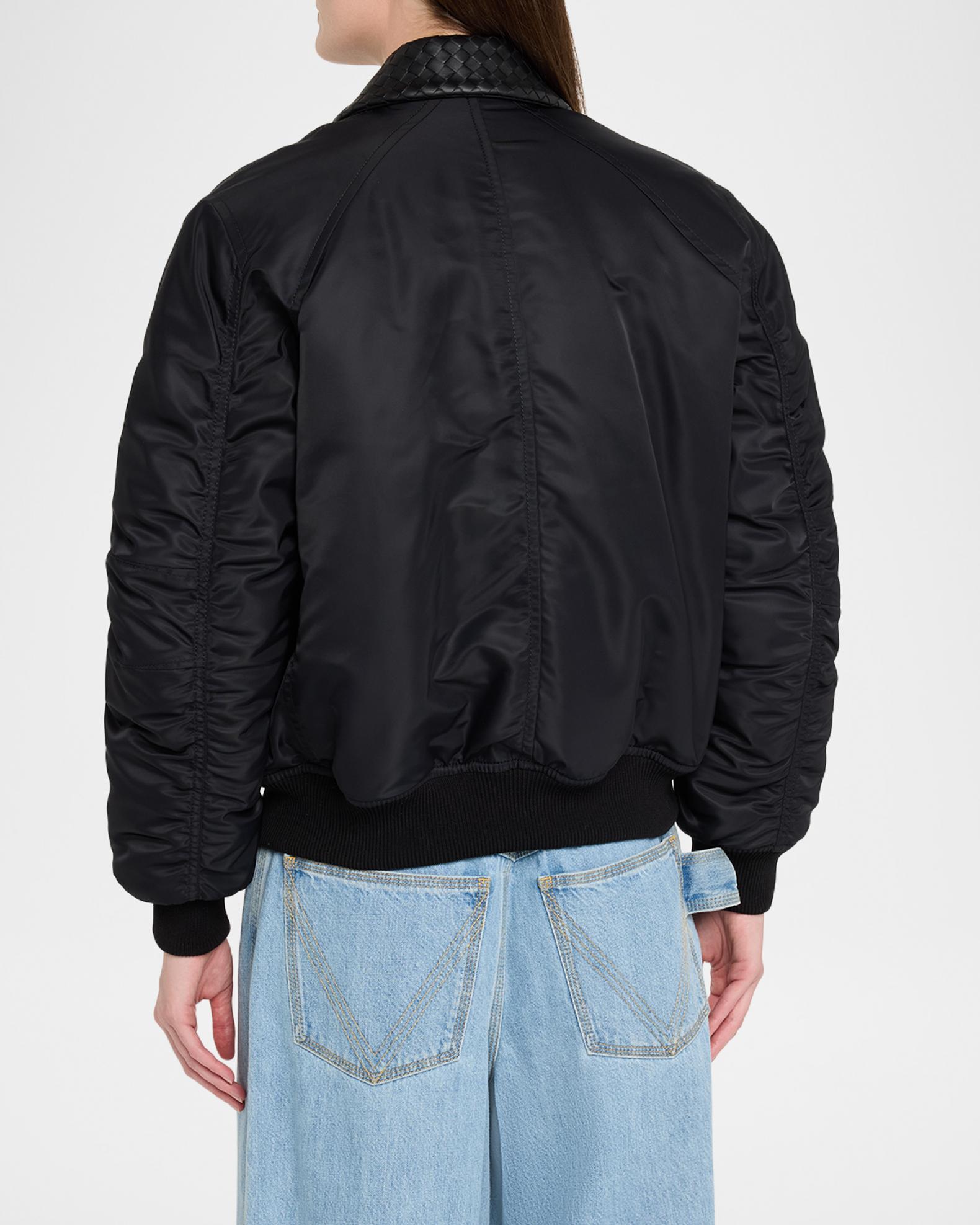 Bottega Veneta Intrecciato Collar Blouson Bomber Jacket | Neiman