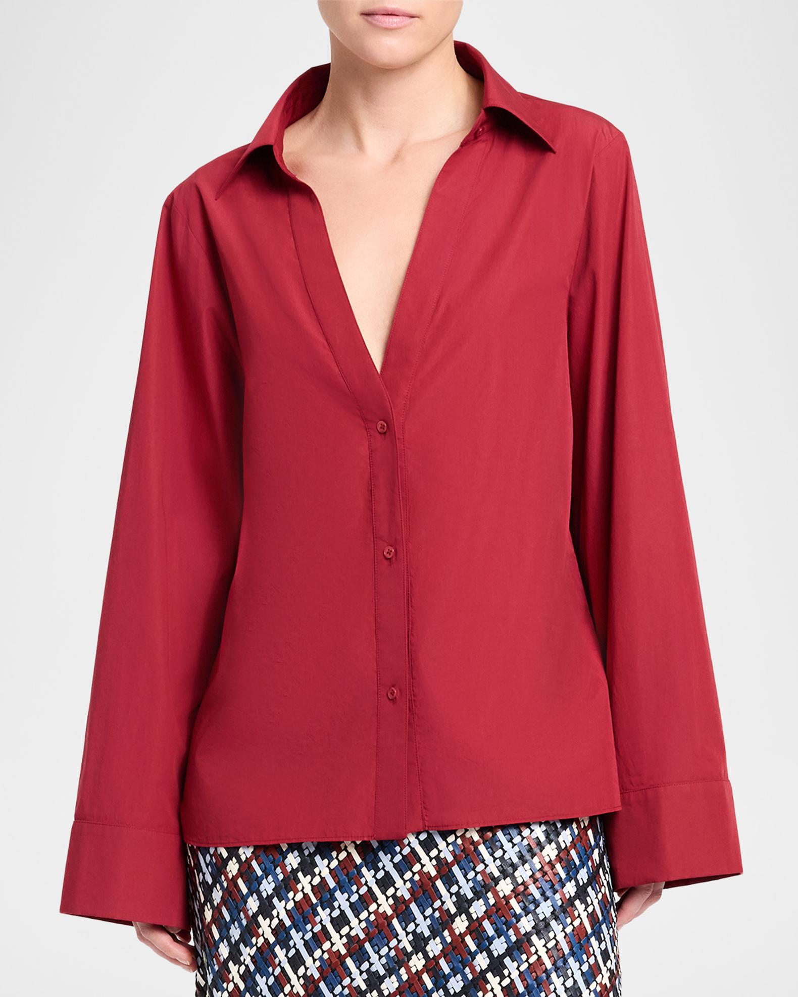 TWP Deep V Relaxed Shirt | Neiman Marcus