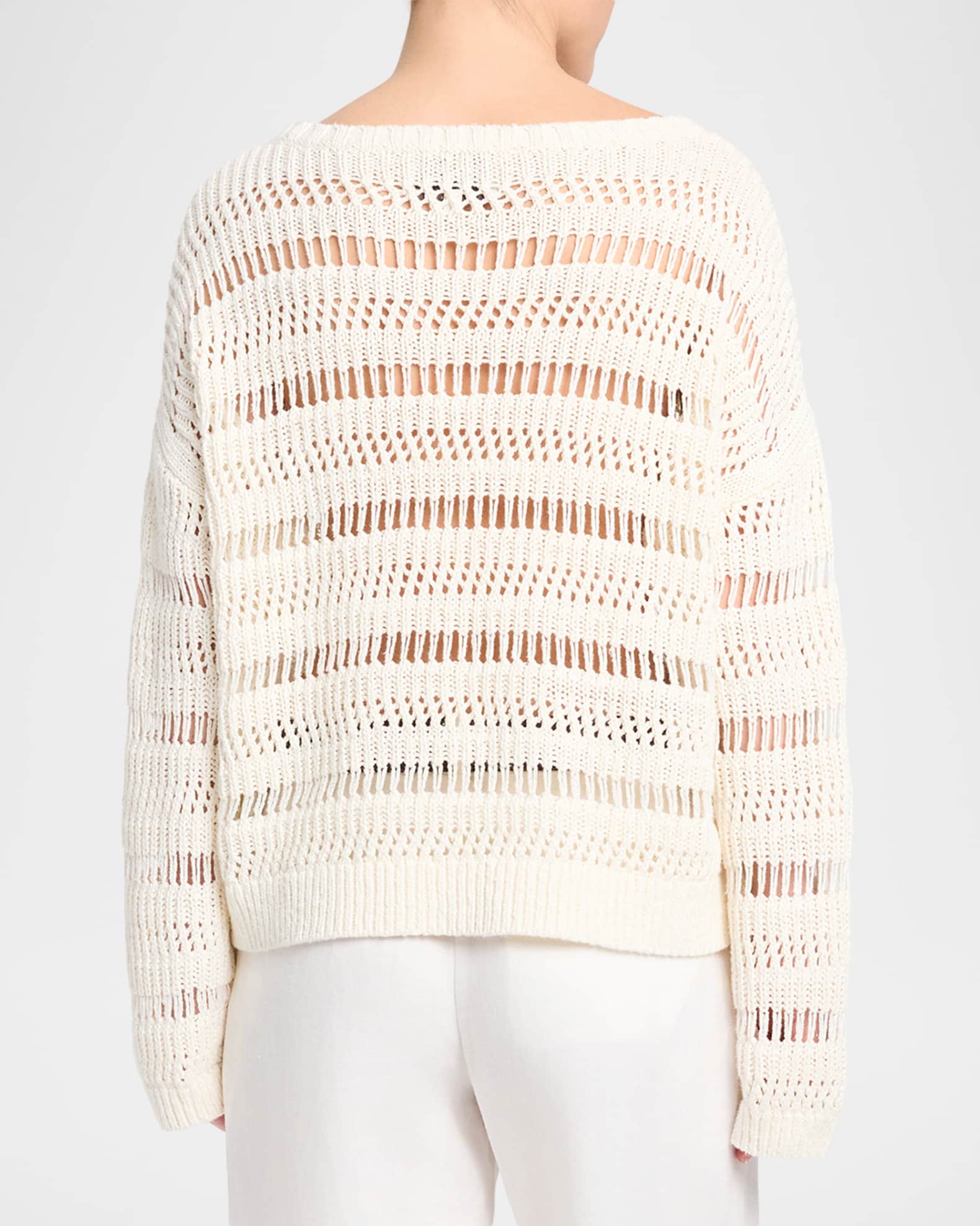TWP Wide-Neck Open Stitch Sweater | Neiman Marcus